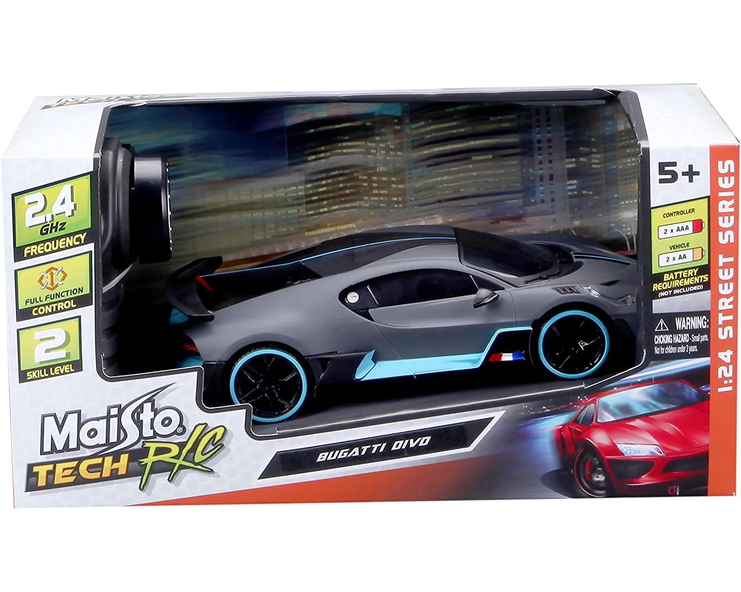 Maisto Tech 81515 - Ferngesteuertes Auto - Bugatti Divo (grau, Maßstab 1:24)