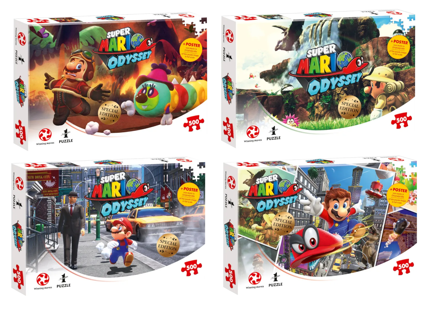 Puzzle - Super Mario Odyssey - Puzzle 4er Set (4x 500 Teile)