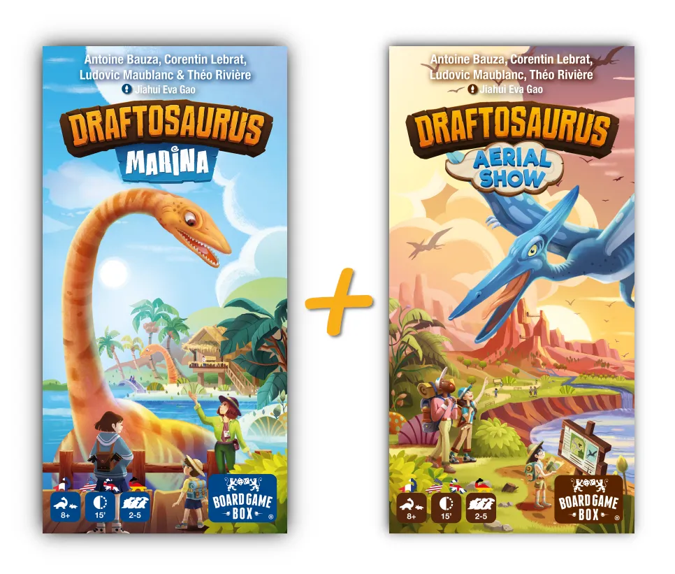 Board Game Box - Draftosaurus Erweiterungen Aerial Show + Marina (2er Set)