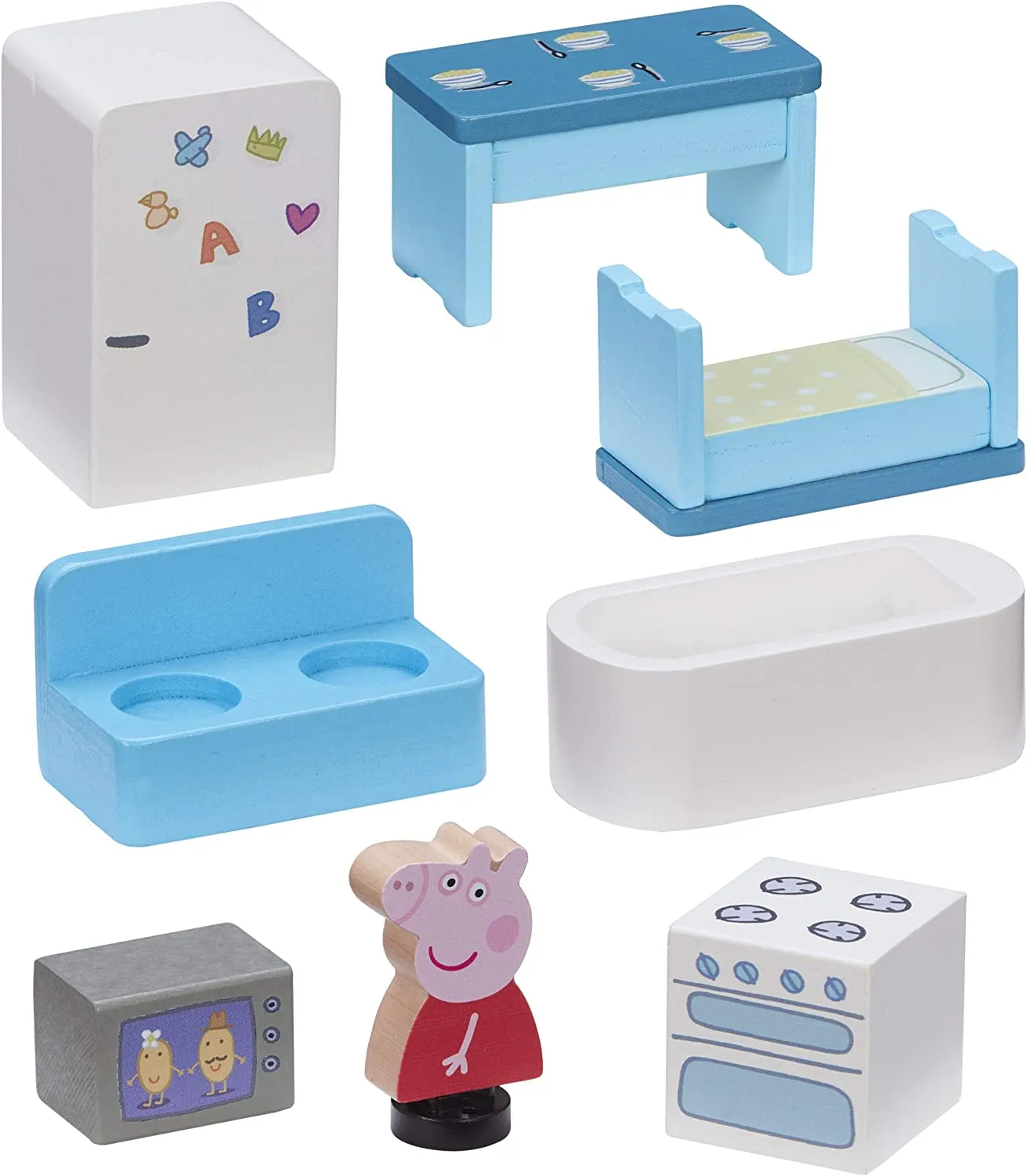 Peppa Wutz Holz Spielzeug - Familienhaus (mit Figuren & Accessoires)