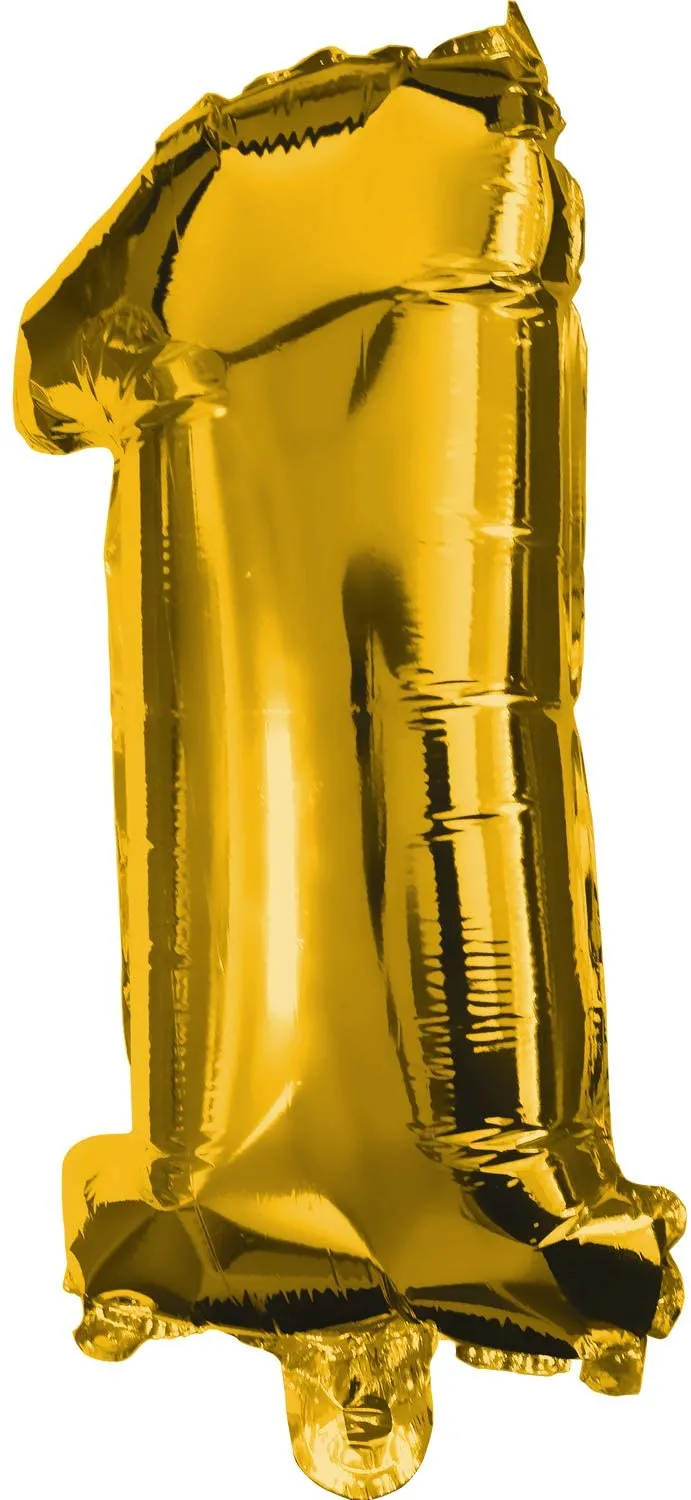 Procos - Folienballon - Zahl »1« (33cm, gold)