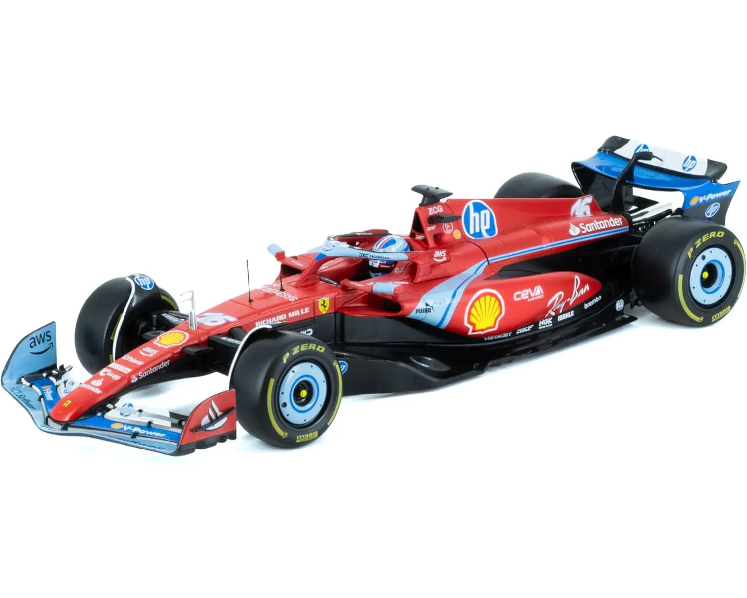 Bburago 18-16815L-1 - Modellauto - Ferrari SF-24 Miami Leclerc #16 (Maßstab 1:18)