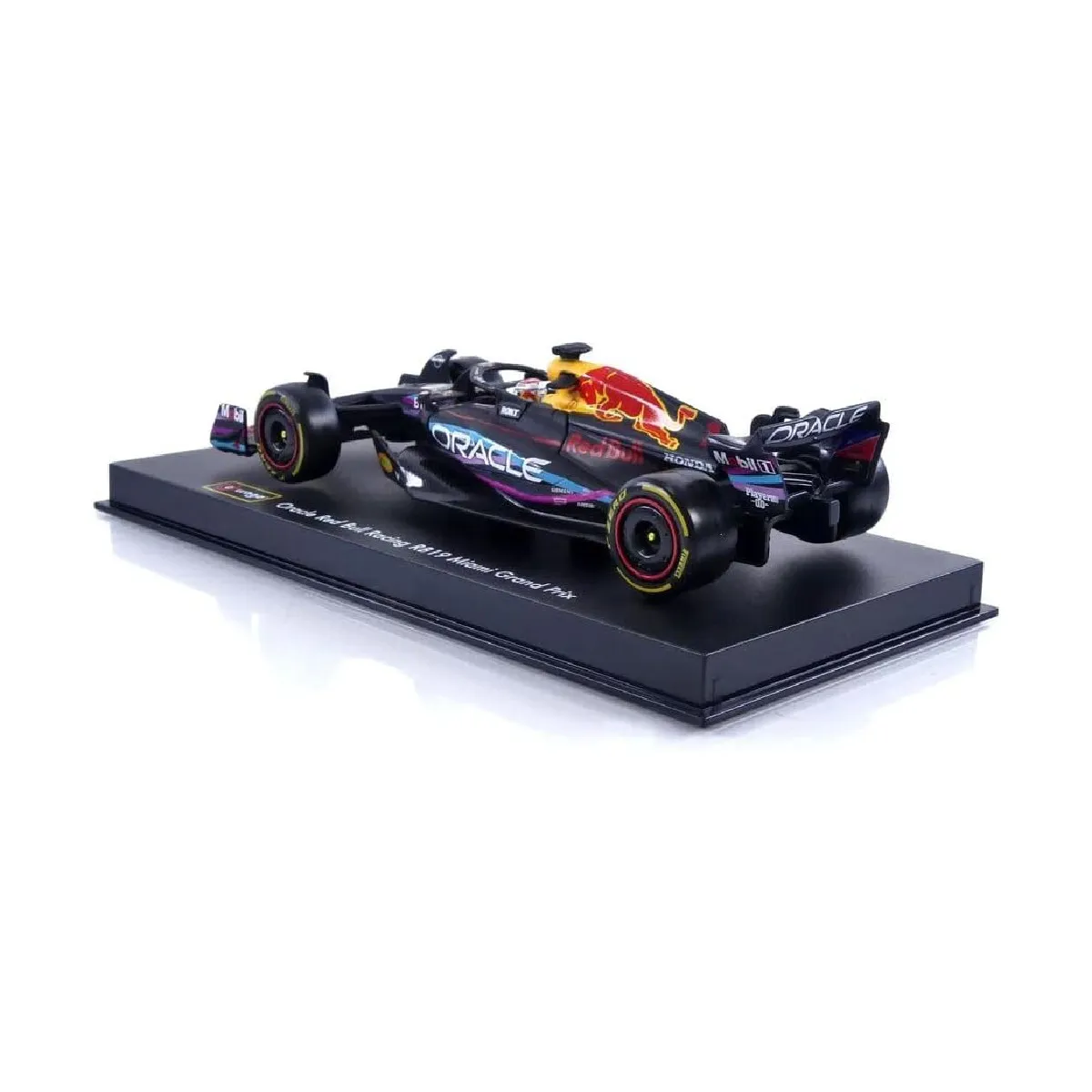 Bburago 18-38083V1 - Modellauto - F1 Red Bull RB19 '23 #1 Verstappen Miami GP (mit Helm, Maßstab 1:43)
