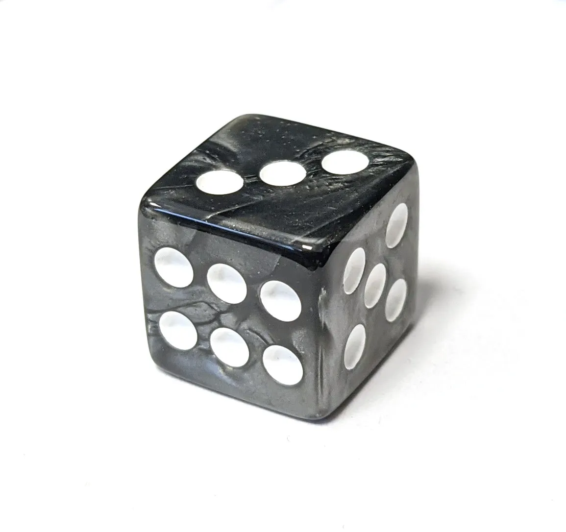 Würfel (schwarz, weiße Punkte)