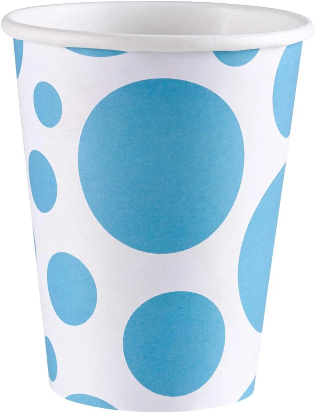 Amscan 999319 - Pappbecher - Blue Dots (8 Stück, 266ml)