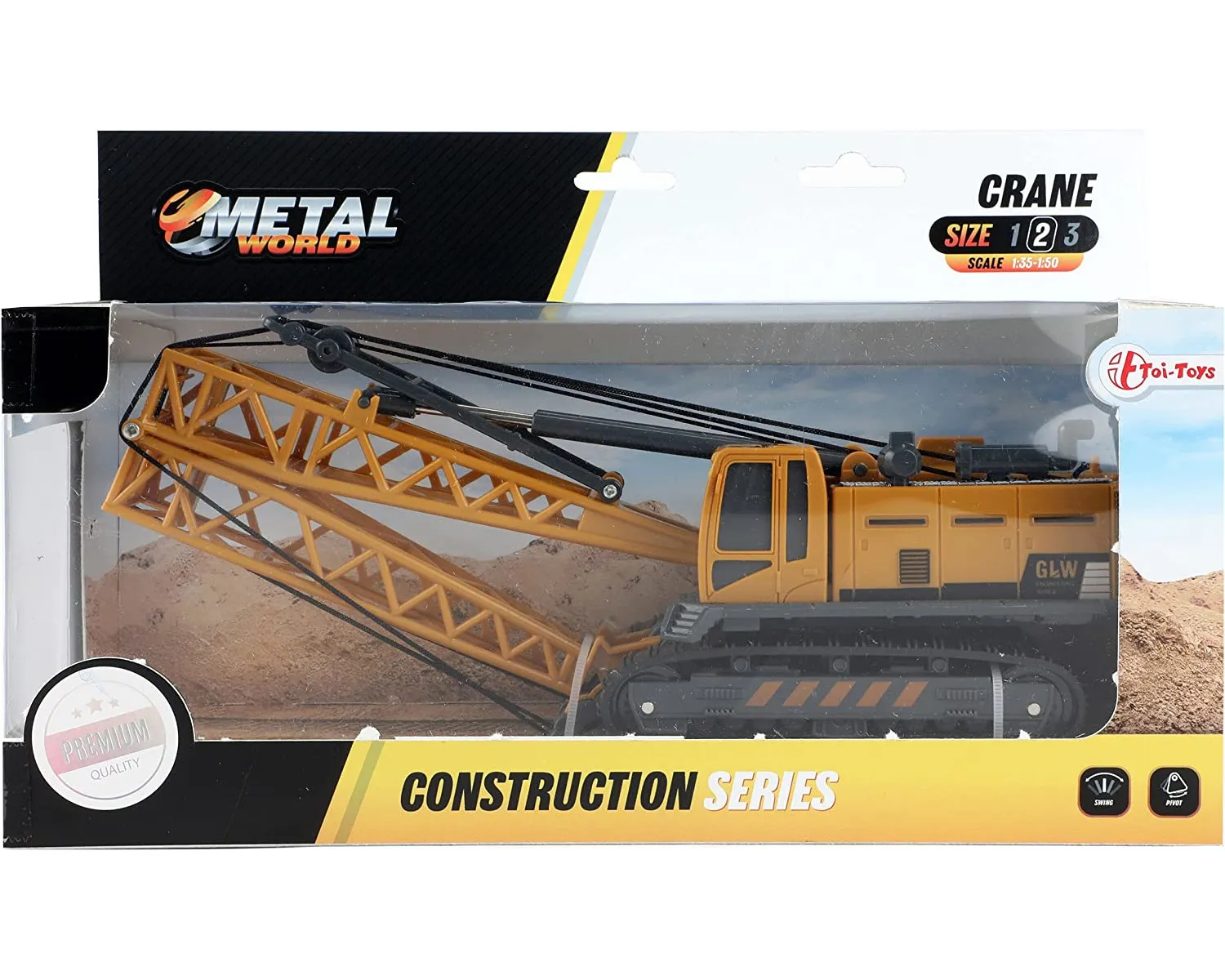 Toi-Toys - Metal World Spielzeugfahrzeug - Raupenkranwagen (Maßstab 1:55)