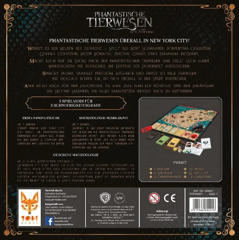 Asmodee TOPD0001 - Topi Games - Familienspiel, Phantastische Tierwesen und wo Sie zu finden sind
