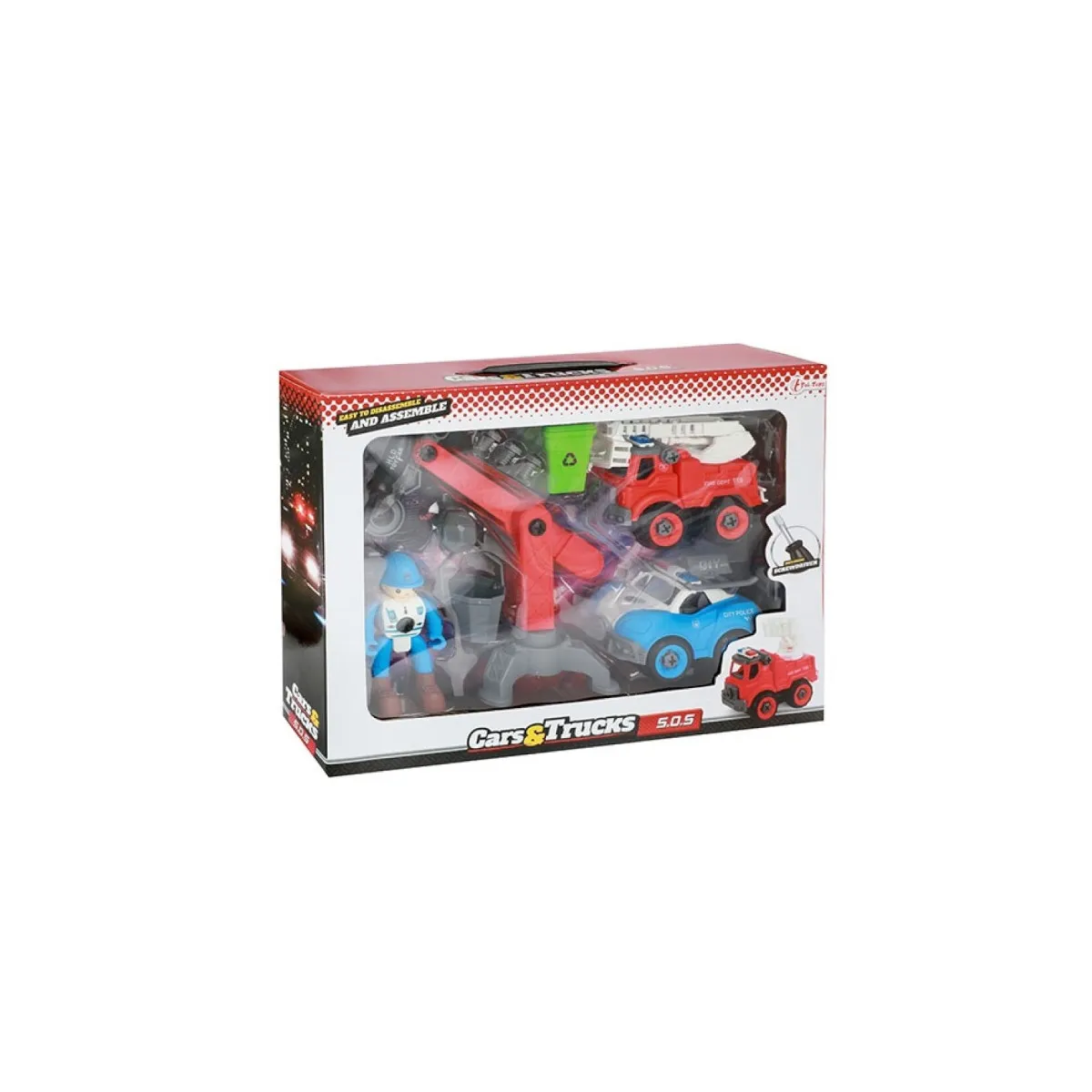 Toi-Toys 20581A - CARS_TRUCKS Spielset - Feuerwehr Polizei