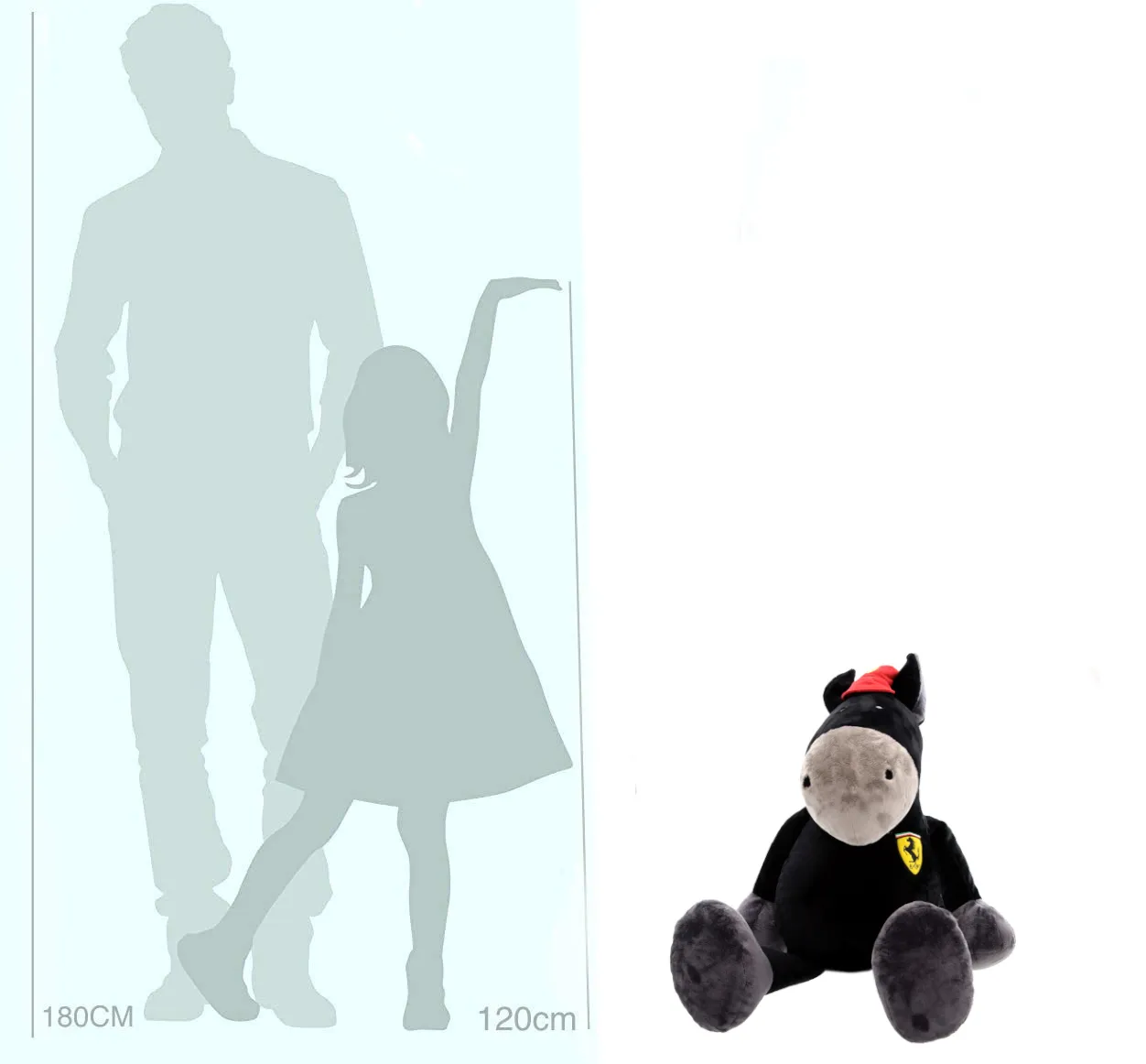 NICI 26296 - Plüschfigur - Pferd Ferrari Edition (schwarz, 80cm)