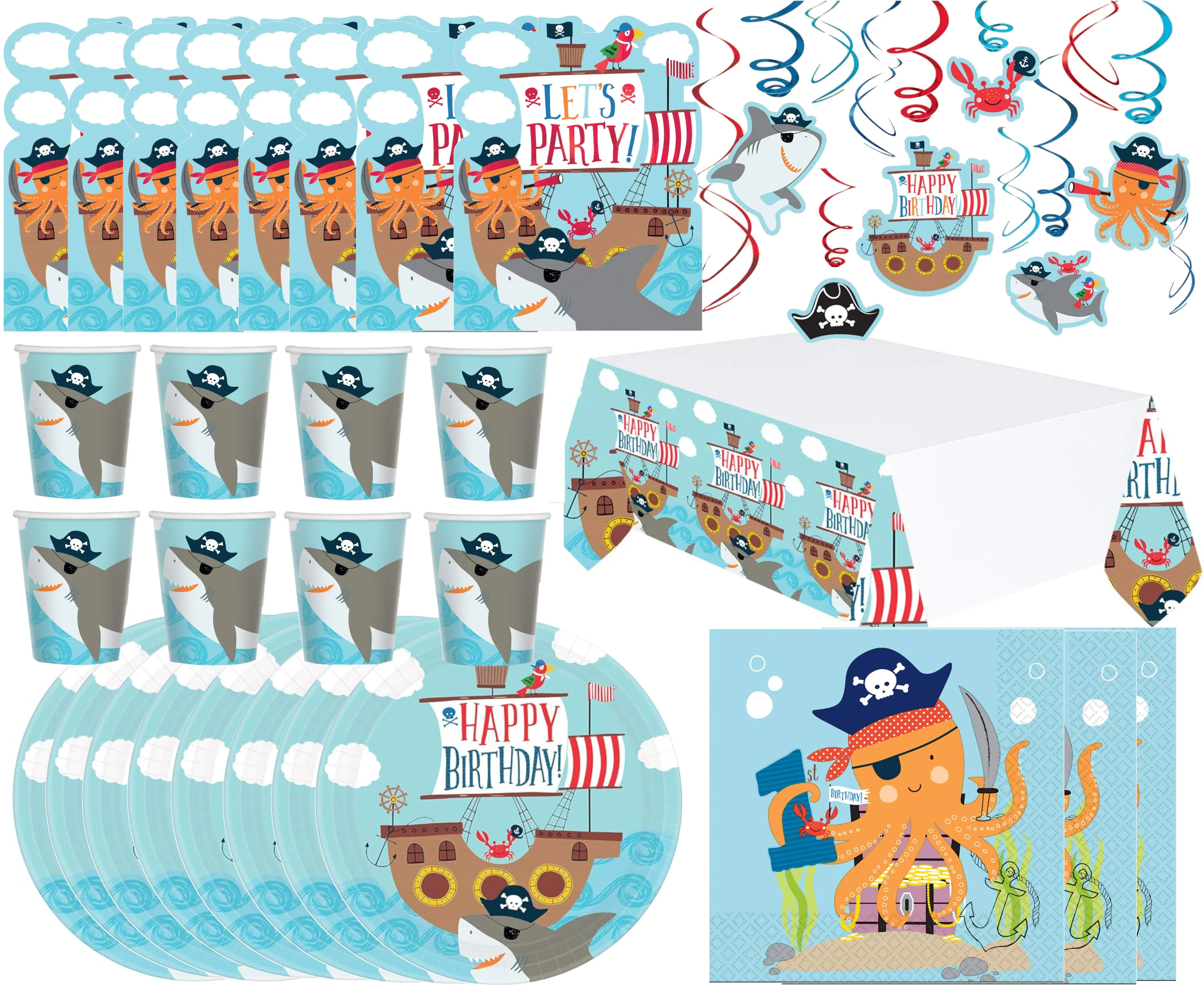 Ahoi, Happy Birthday - Kindergeburtstags-Set (65-teilig) Ahoi, Happy Birthday - Kindergeburtstags-Set (65-teilig)