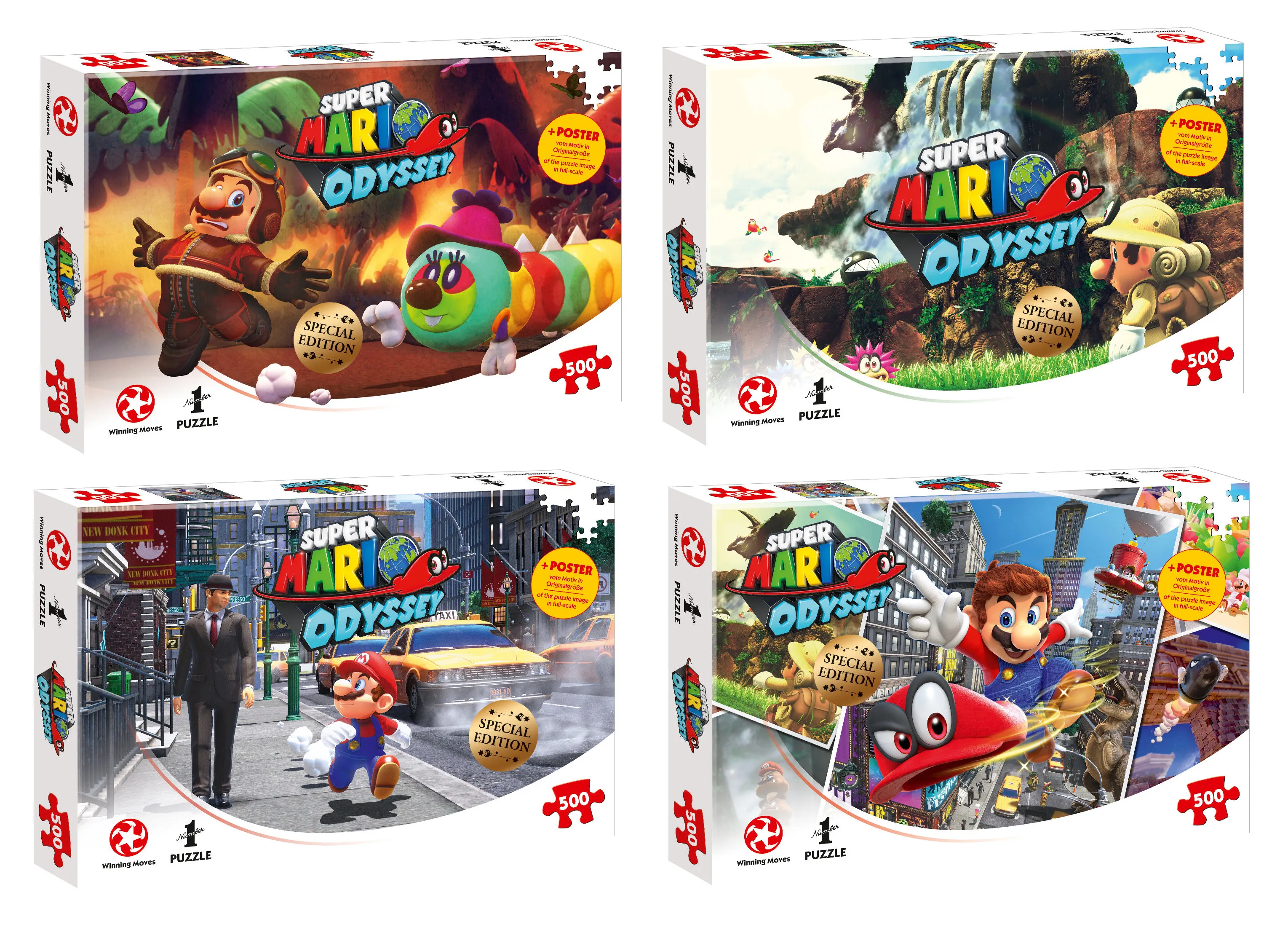 Puzzle - Super Mario Odyssey - Puzzle 4er Set (4x 500 Teile)