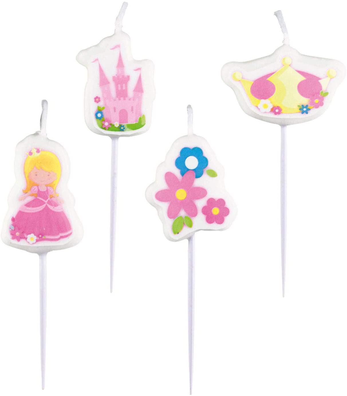 Amscan Mini-Figurenkerzen - Prinzessin (4er Pack)