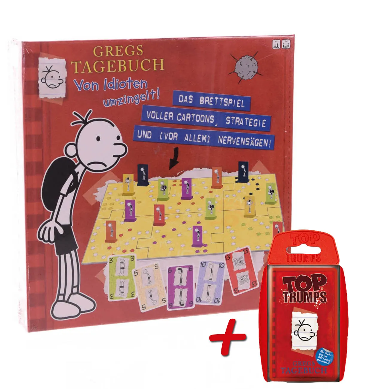 Brettspiel - Gregs Tagebuch - Von Idioten umzingelt! + Top Trumps