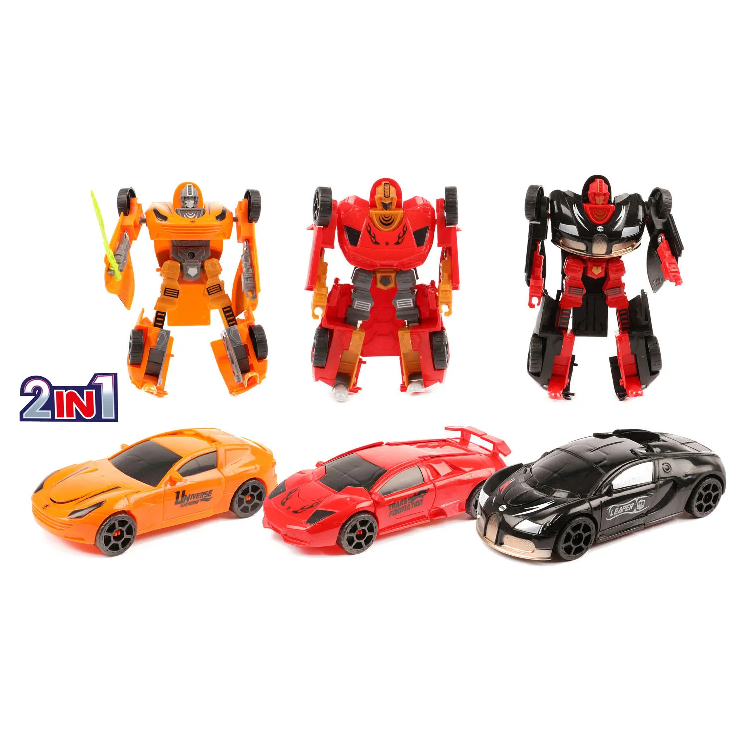 Toi-Toys ROBOFORCES Superauto 3er Set – Roboter & Autos