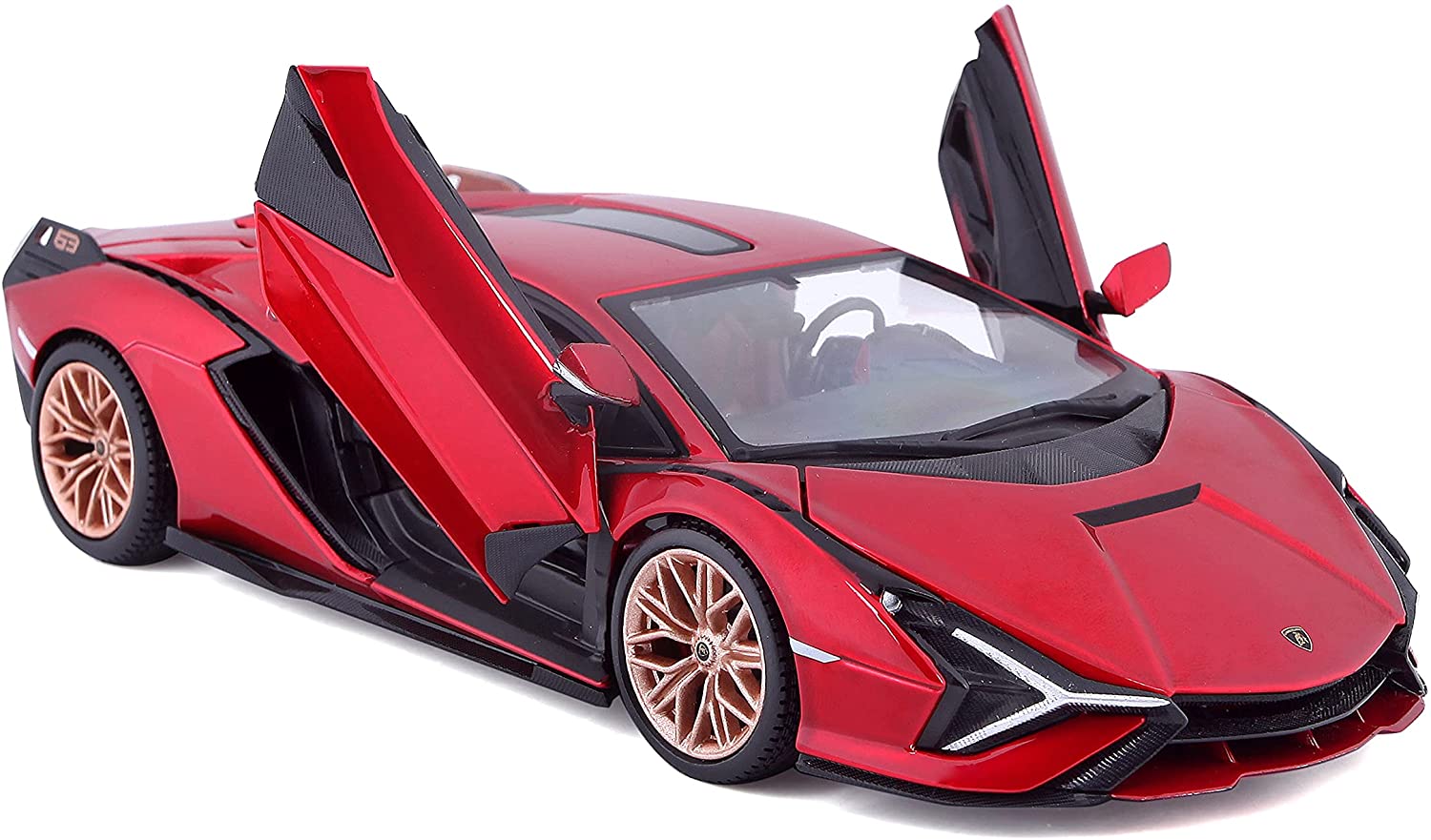 Bburago 18-21099 - Modellauto -  Lamborghini Sian FKP 37 (rot, Maßstab 1:24) 