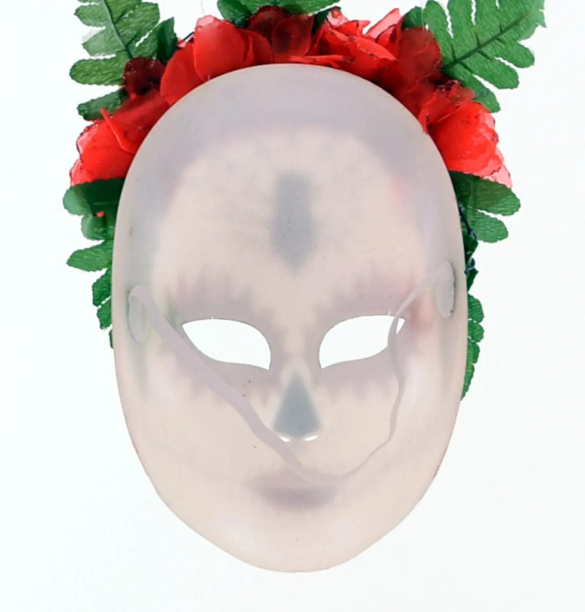 Halloween - Maske mit Blumen und Spinne (18x22cm)