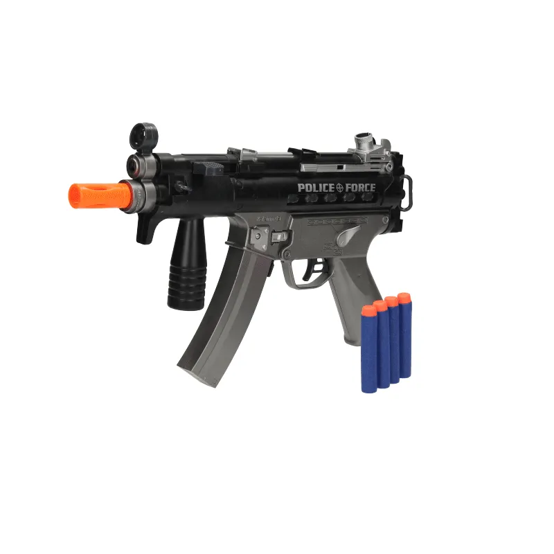 Toi-Toys - Polizei-Pistole MP5K Gun mit Schaumstoffpfeilen (mit Licht, Sound & Vibration)