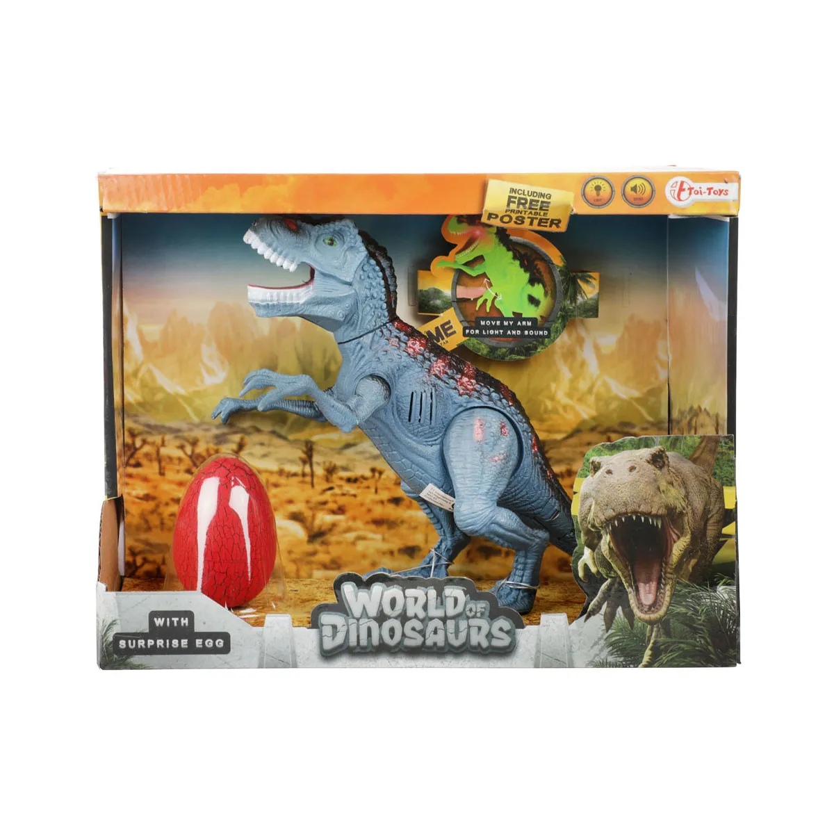 Toi-Toys 37458Z - WORLD OF DINOSAURS Dinosaurier mit Ton + Ei