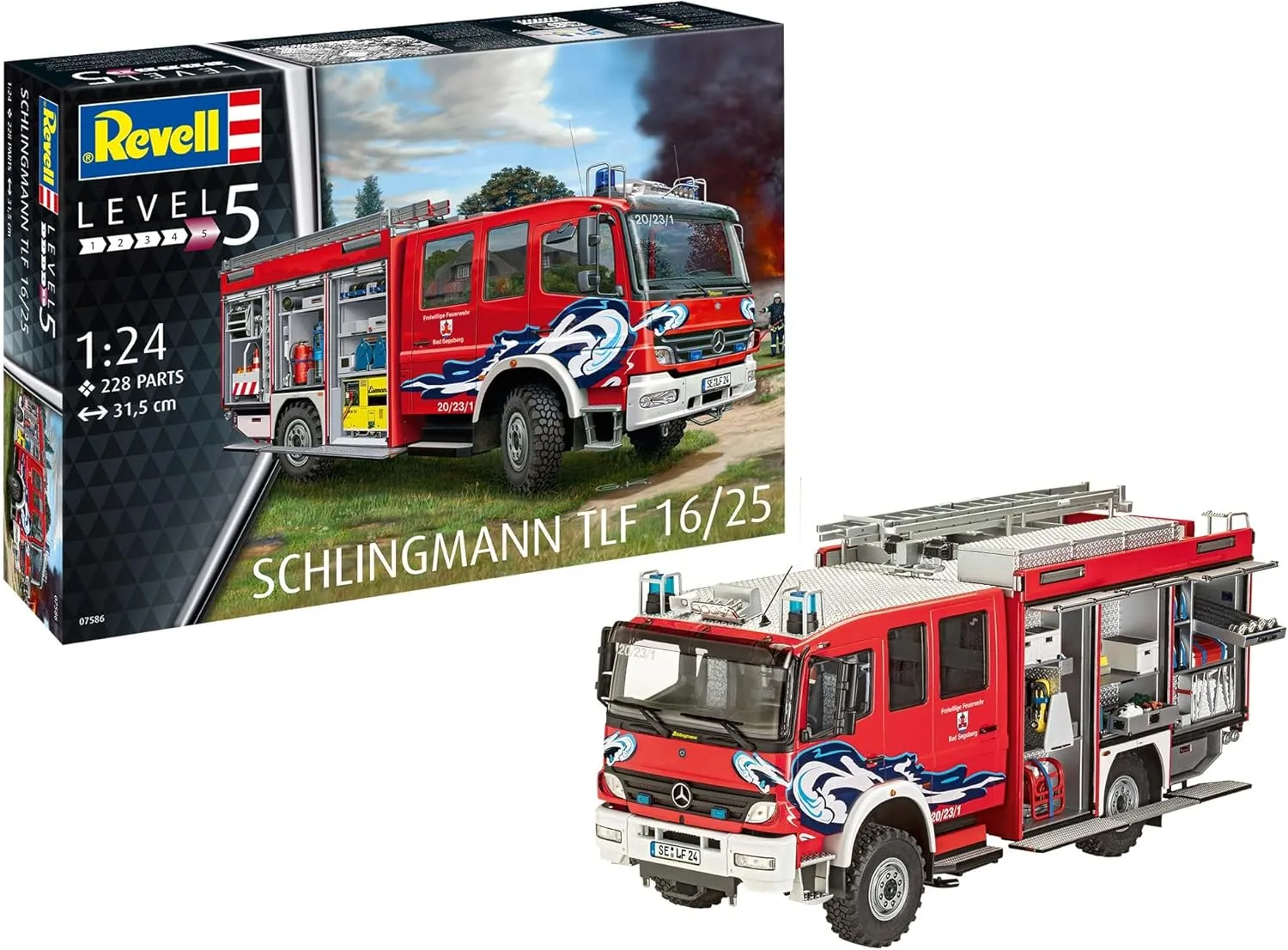 Revell 07586 - Bausatz, 1:24, Schlingmann TLF 16/25 Mercedes Benz