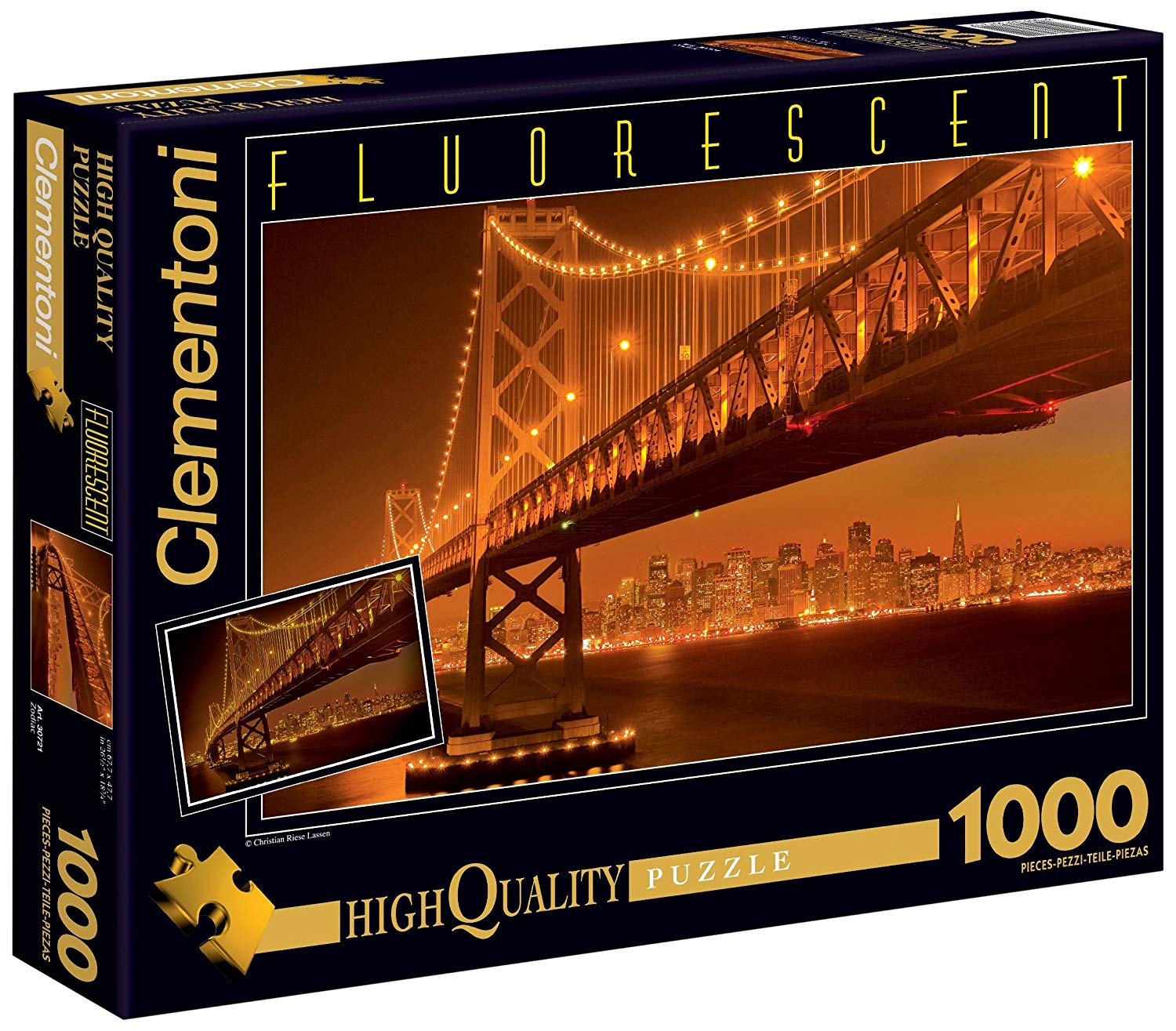Clementoni High Quality Collection Puzzle San Francisco 1000 Teile floureszierend 