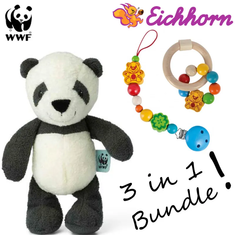 Eichhorn Schnullerkette, Beißring und WWF Cub Club Panda 22cm