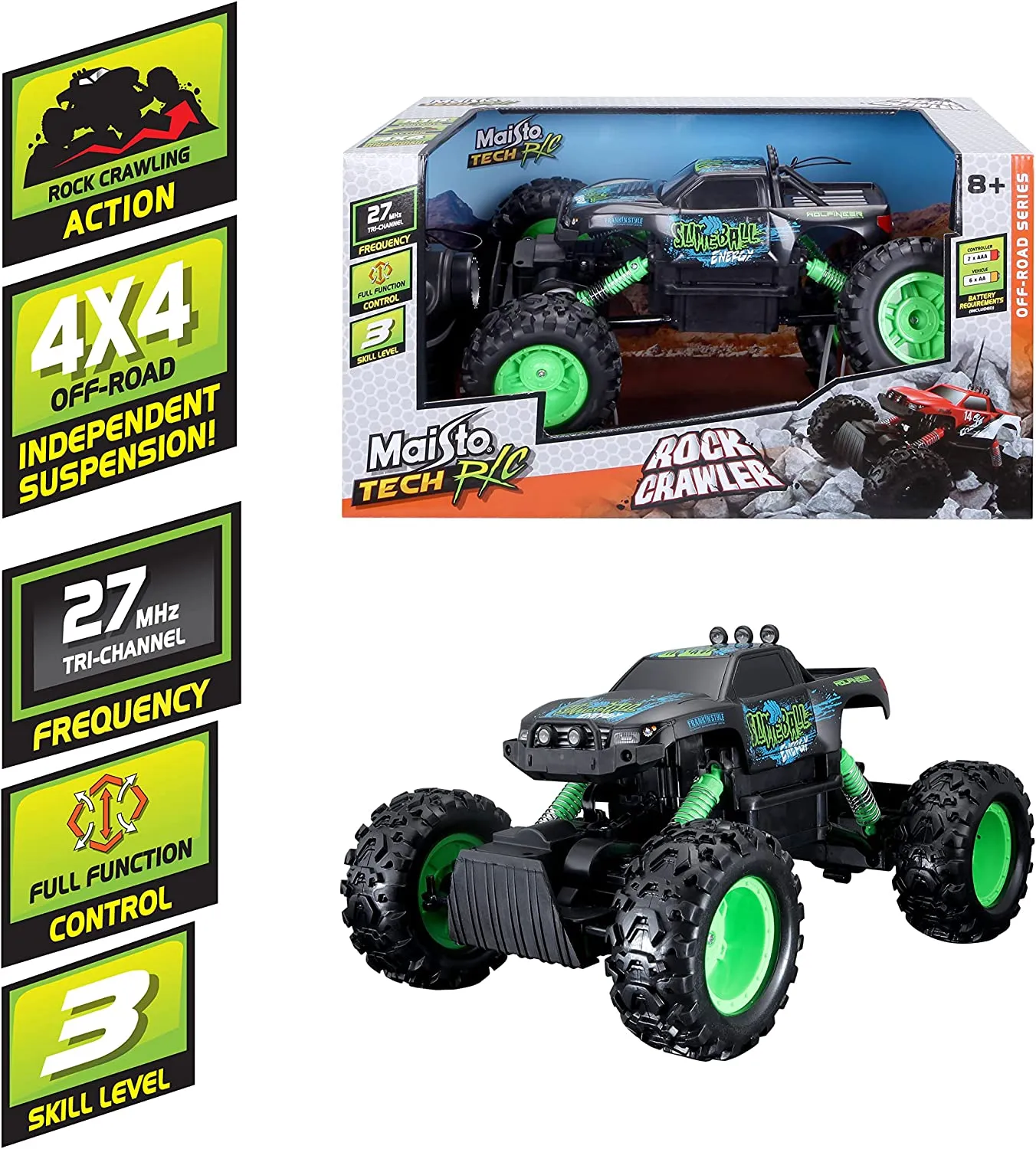 Maisto Tech 82746 - Ferngesteuertes Auto - Rock Crawler (schwarz, 32cm)