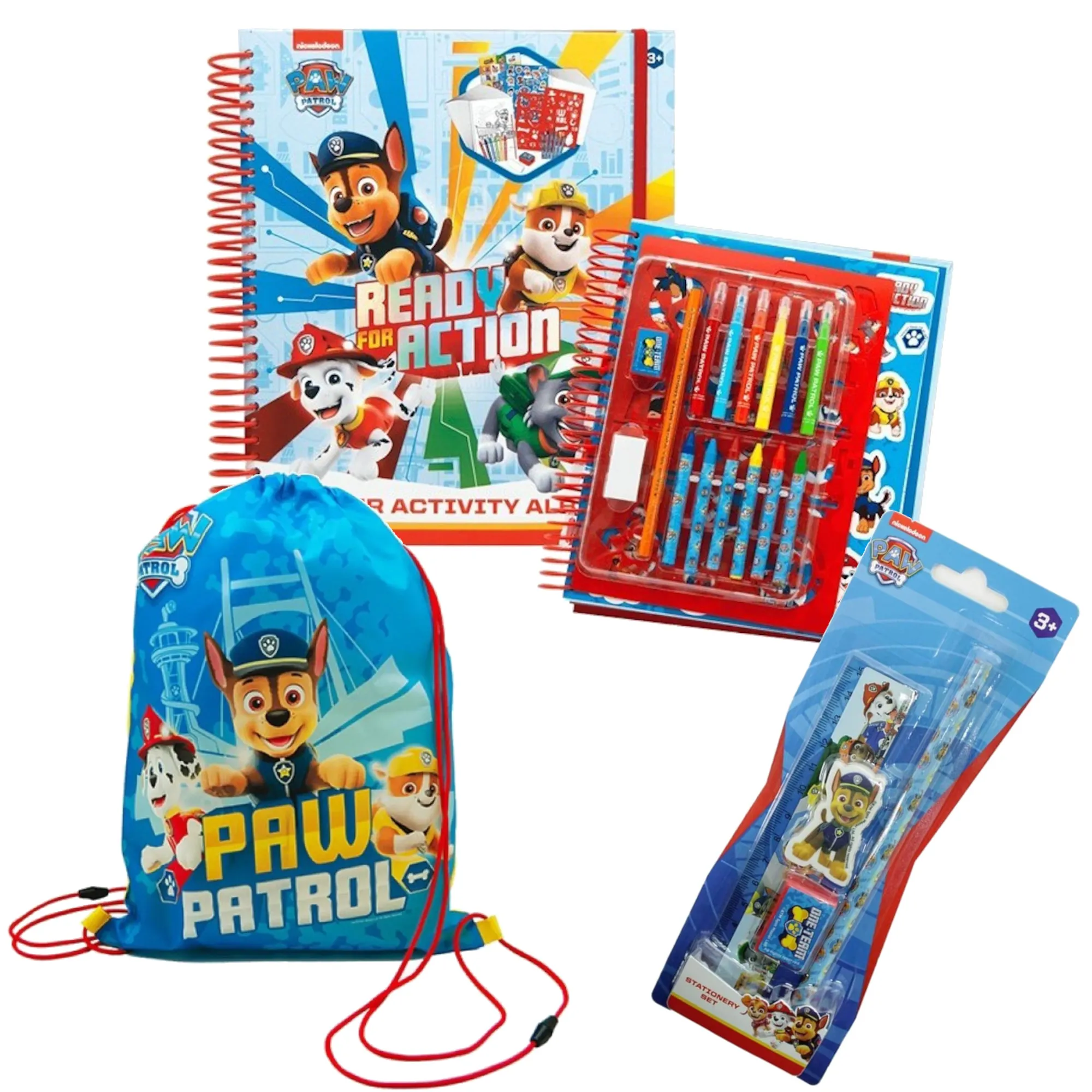Paw Patrol - Großes Schul-Set (Malbuch, Schreibwaren-Set, Turnbeutel)