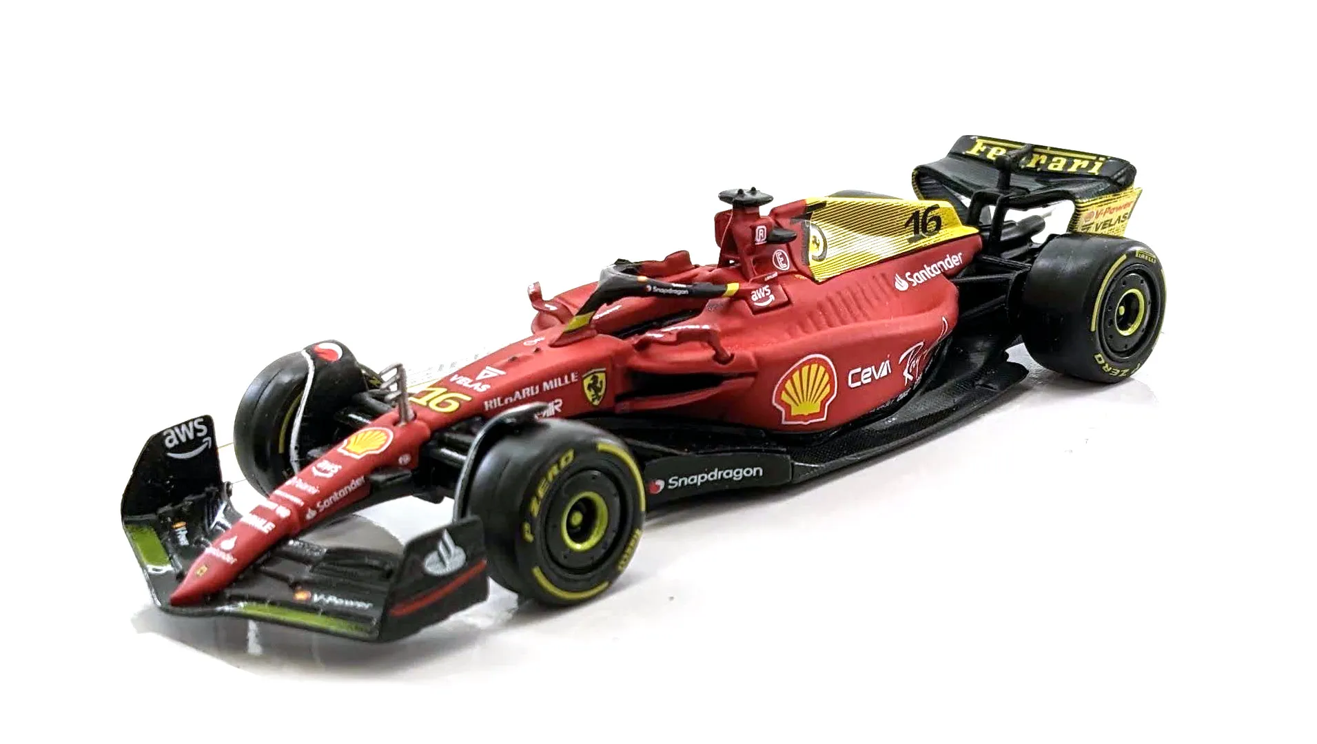 Bburago 18-36832 - Modellauto - Ferrari F1-75 Leclerc #16 Monza-Ausführung (Maßstab 1:43)