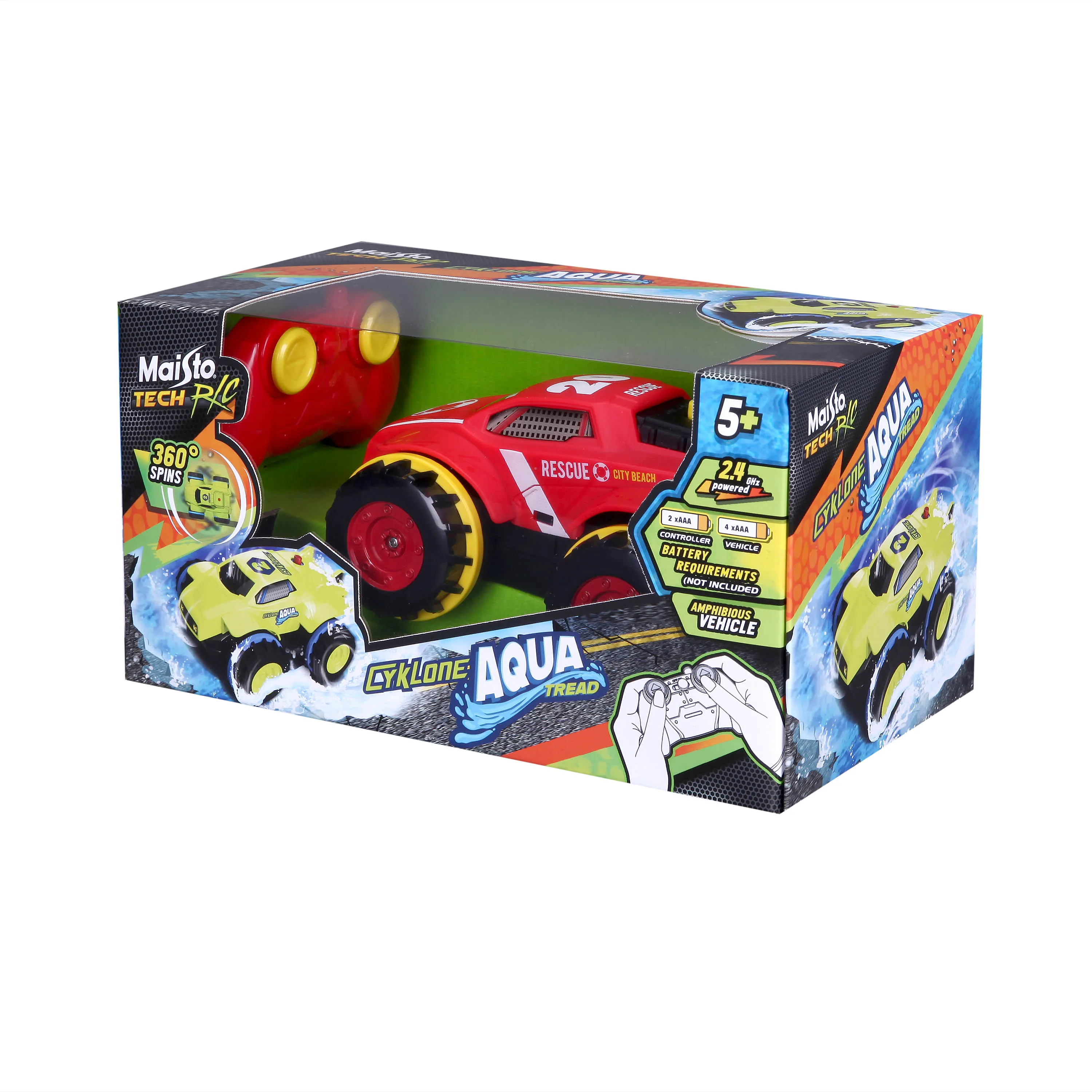 Maisto-Tech 82142 - Ferngesteuertes Auto - Cyklone AquaTread 16cm (rot, 2,4 GHz)
