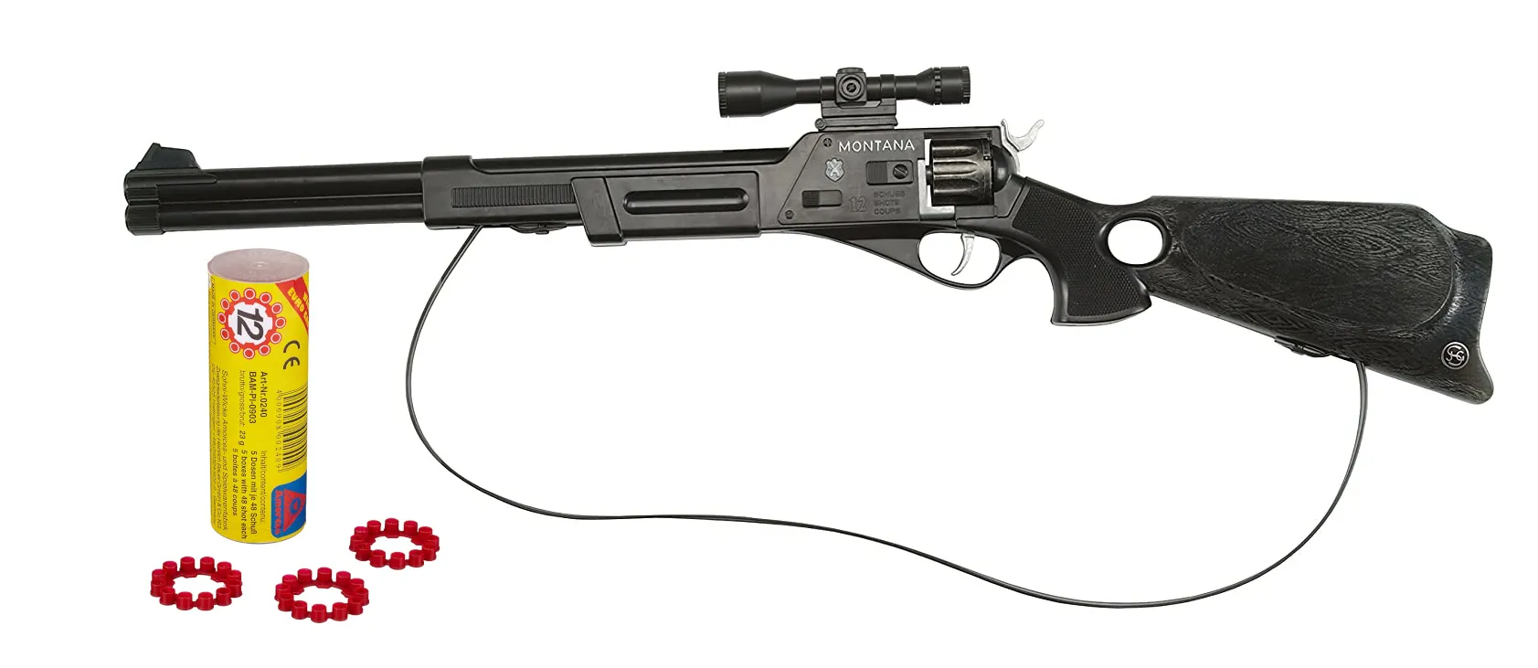 Schrödel 6038321 - Spielzeuggewehr - Montana mit Zielfernrohr, 12 Schuss