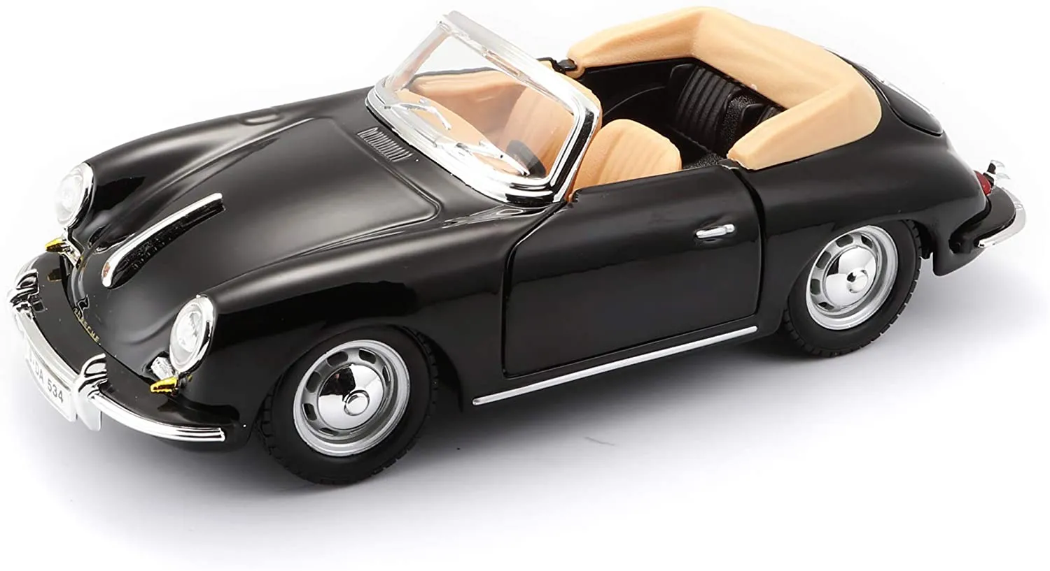 Bburago 18-22078 - Modellauto - Porsche 356B Cabrio 1961 (schwarz, Maßstab 1:24)