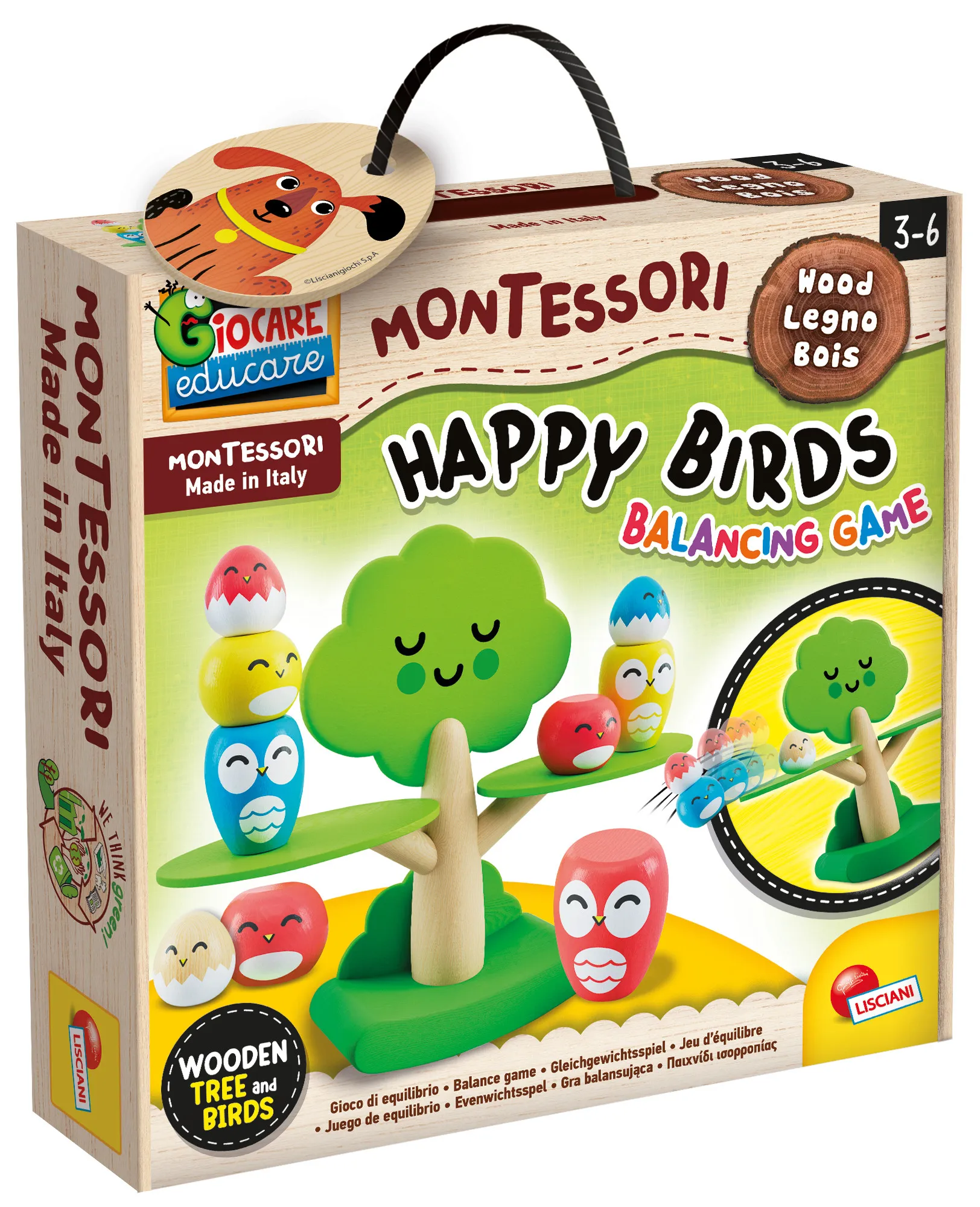 Lisciani 105397 - Montessori Happy Birds - Geschicklichkeitsspiel