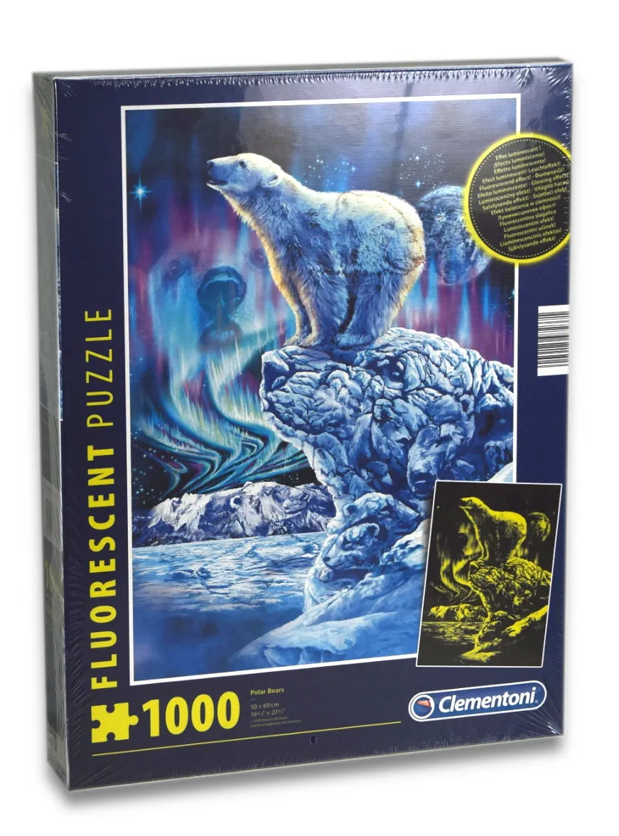 Clementoni 97237 -  Puzzle - Eisbär (fluoreszierend, 1000 Teile)