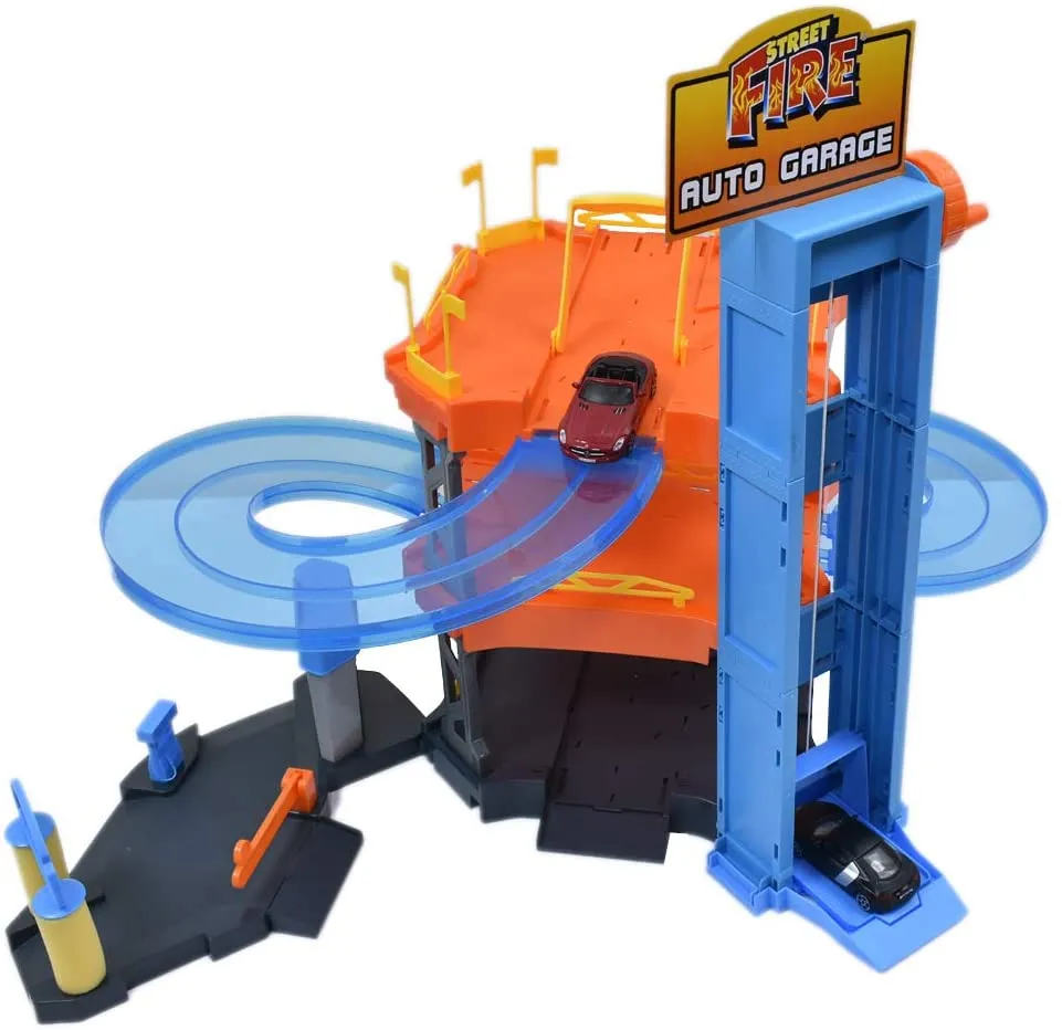 Bburago 18-30361 - Street Fire - Auto Garage inkl. 2 Fahrzeugen