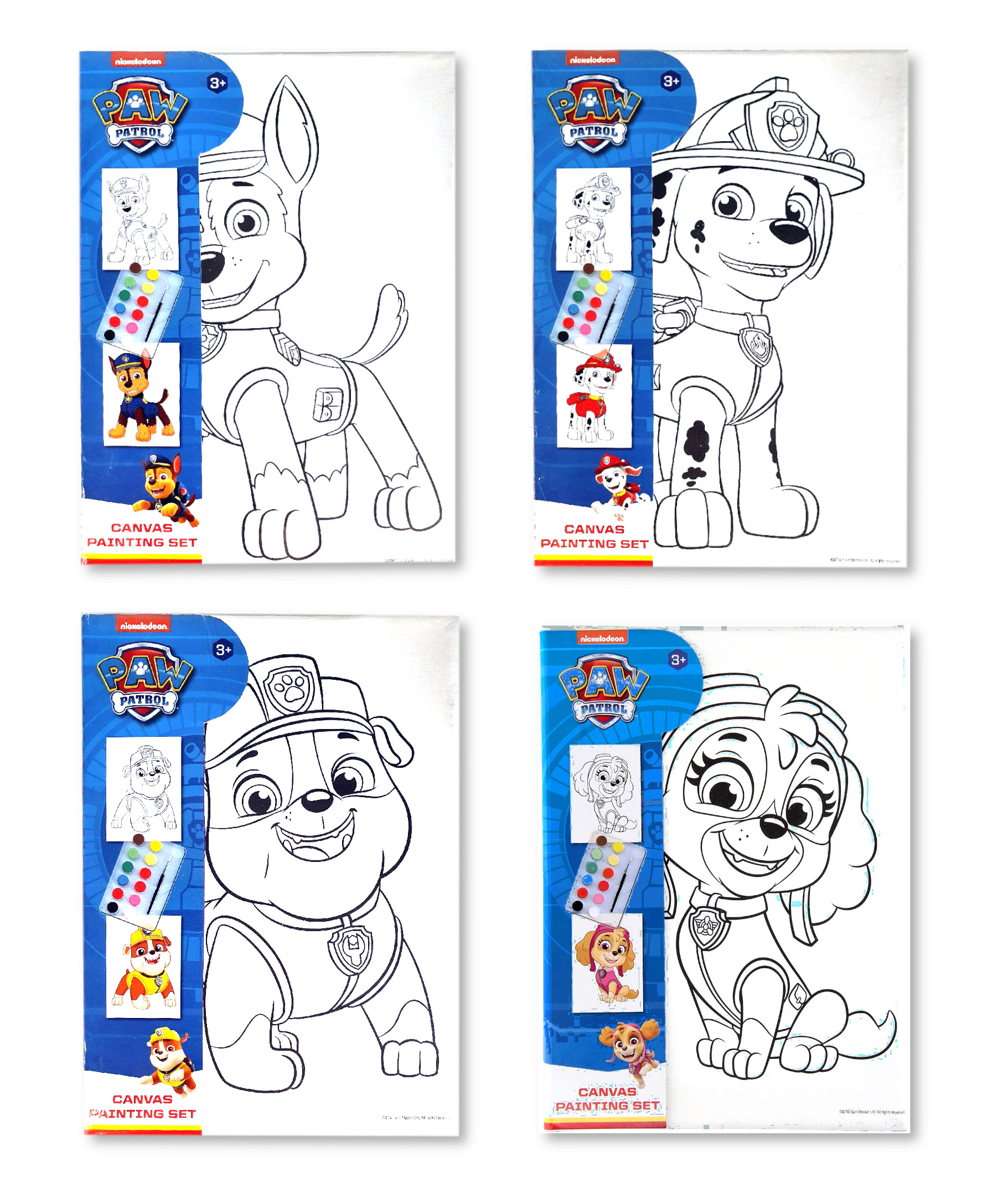 Paw Patrol - Mal-Set mit Leinwand, 4 Motive Paw Patrol - Mal-Set mit Leinwand, 4 Motive