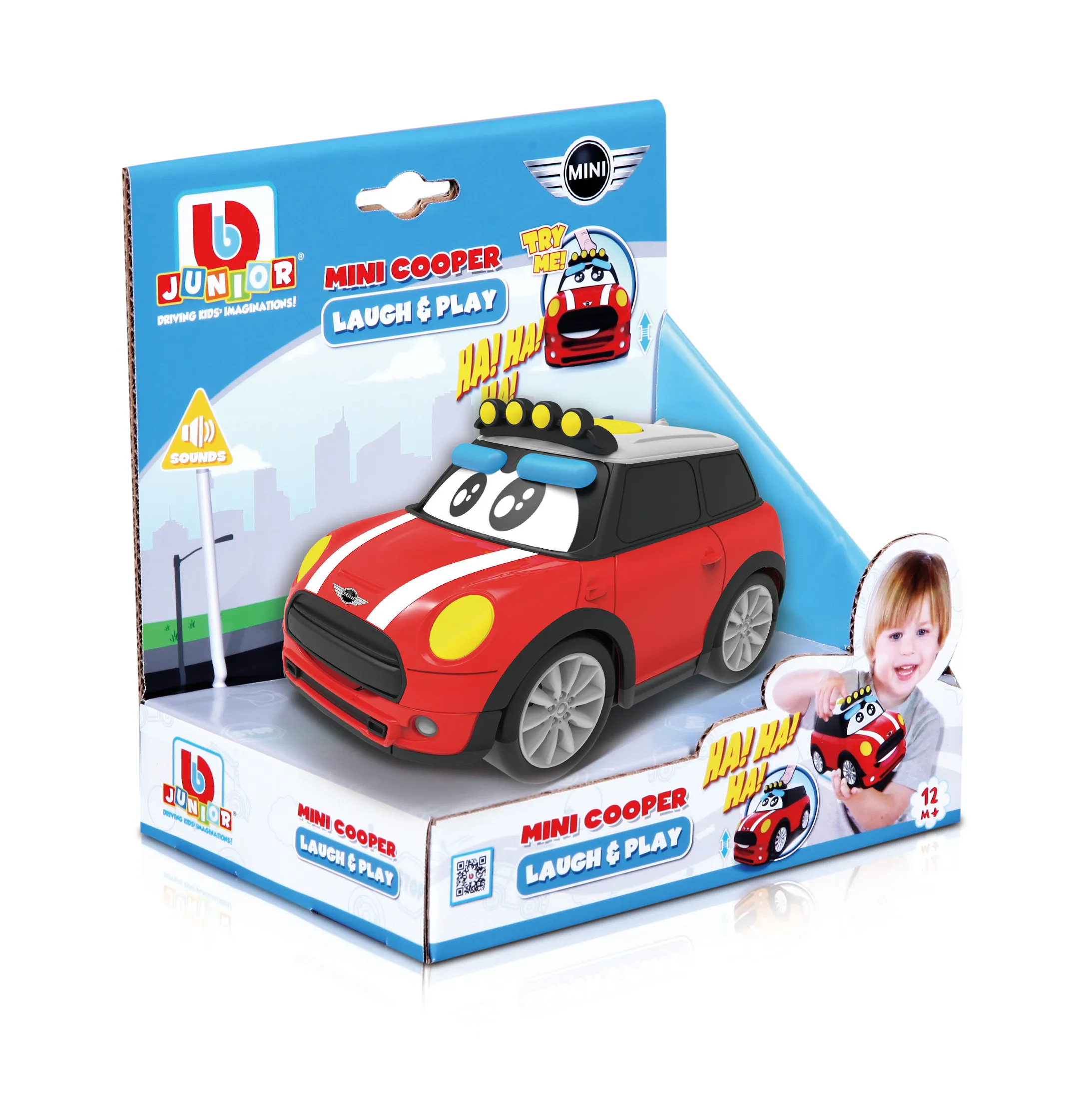 BB Junior - Spielzeugauto - Laugh & Play Mini Cooper (13,5cm, rot)
