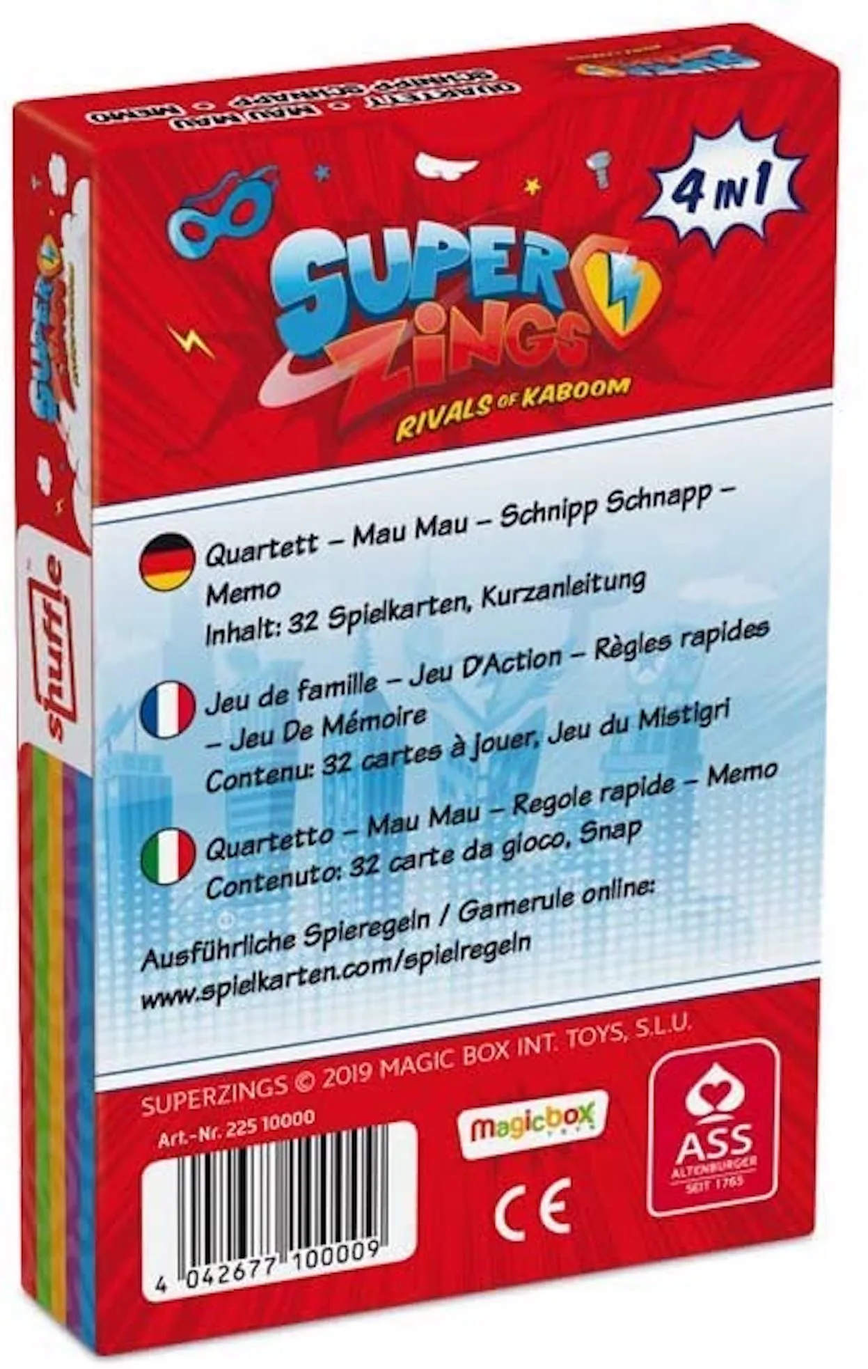 Superzings 22510000 - Spielkarten 4in1