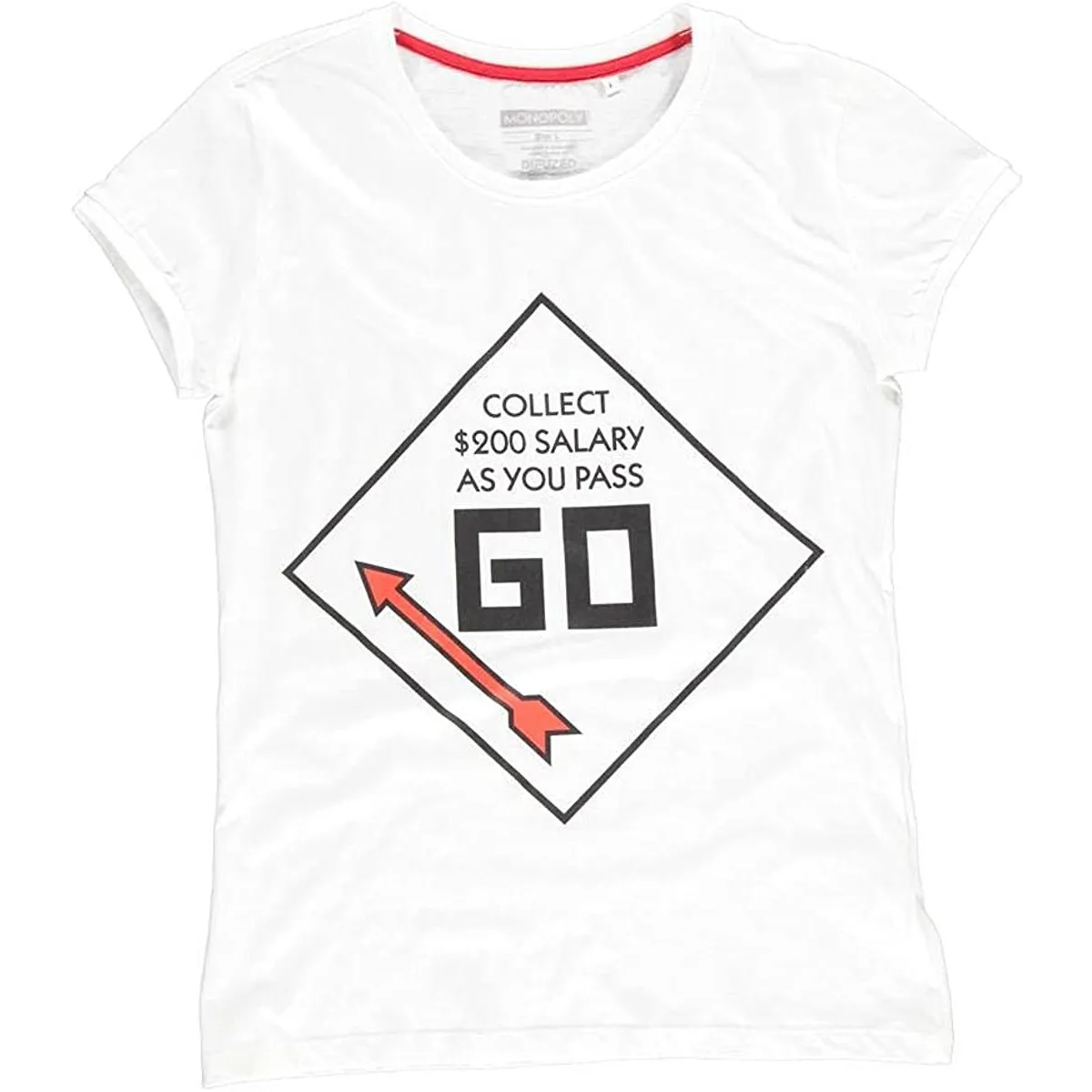 Difuzed - T-Shirt Herren - Monopoly »GO« (weiß)