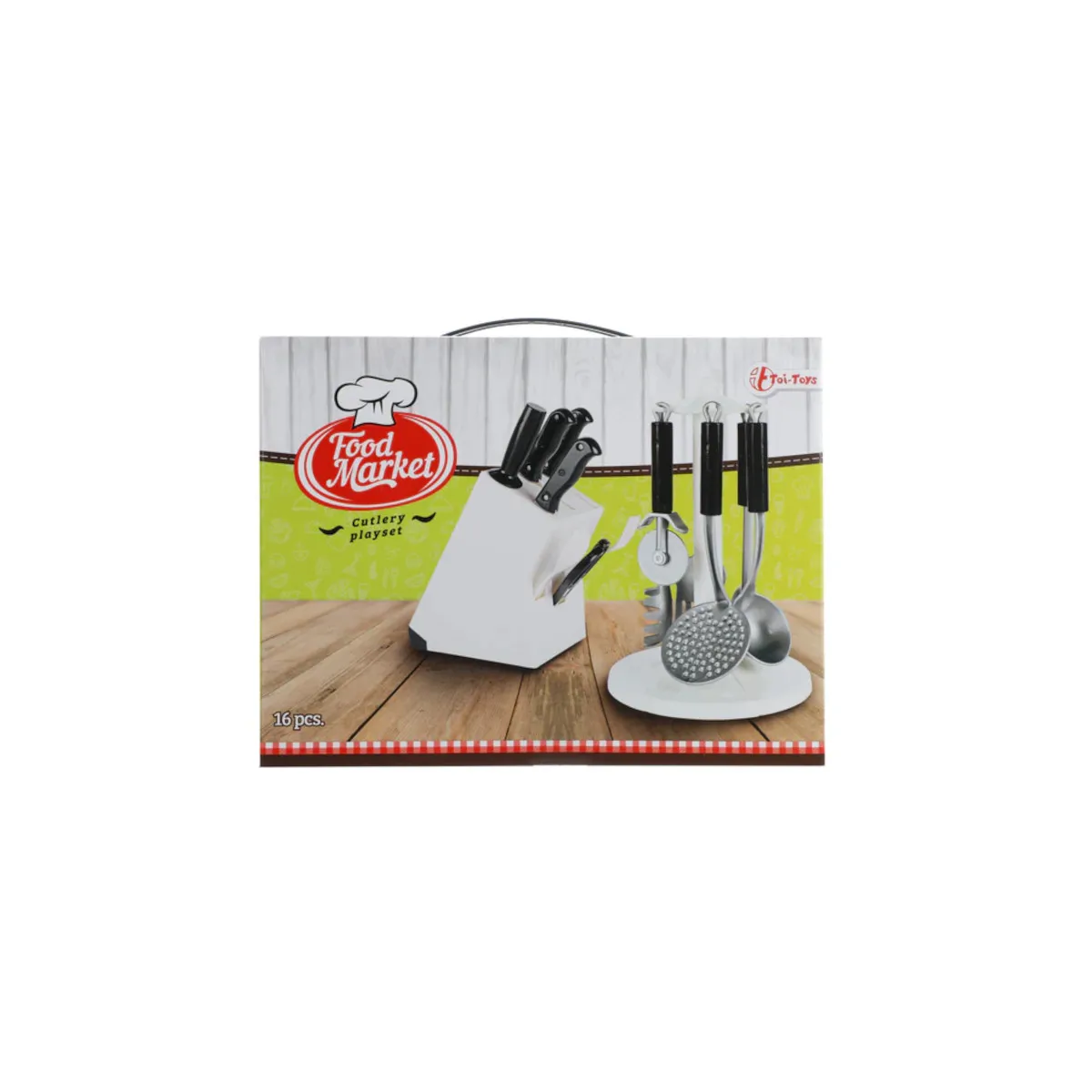 Toi-Toys 13965A - FOOD MARKET Küchenutensilien & Messerset (16-teilig)
