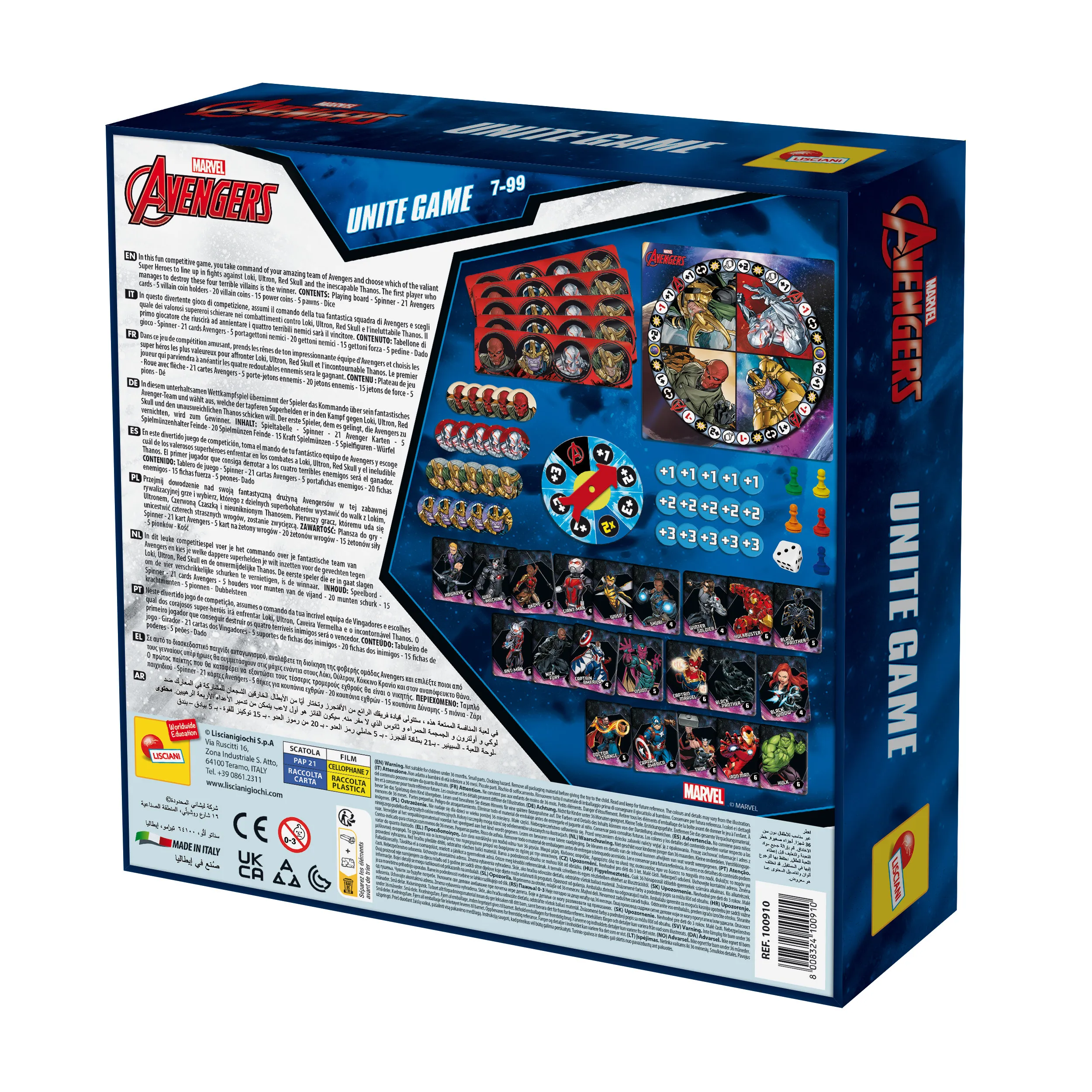 Lisciani 100910 - Brettspiel - Marvel Avengers Unite Game Thanos Revenge