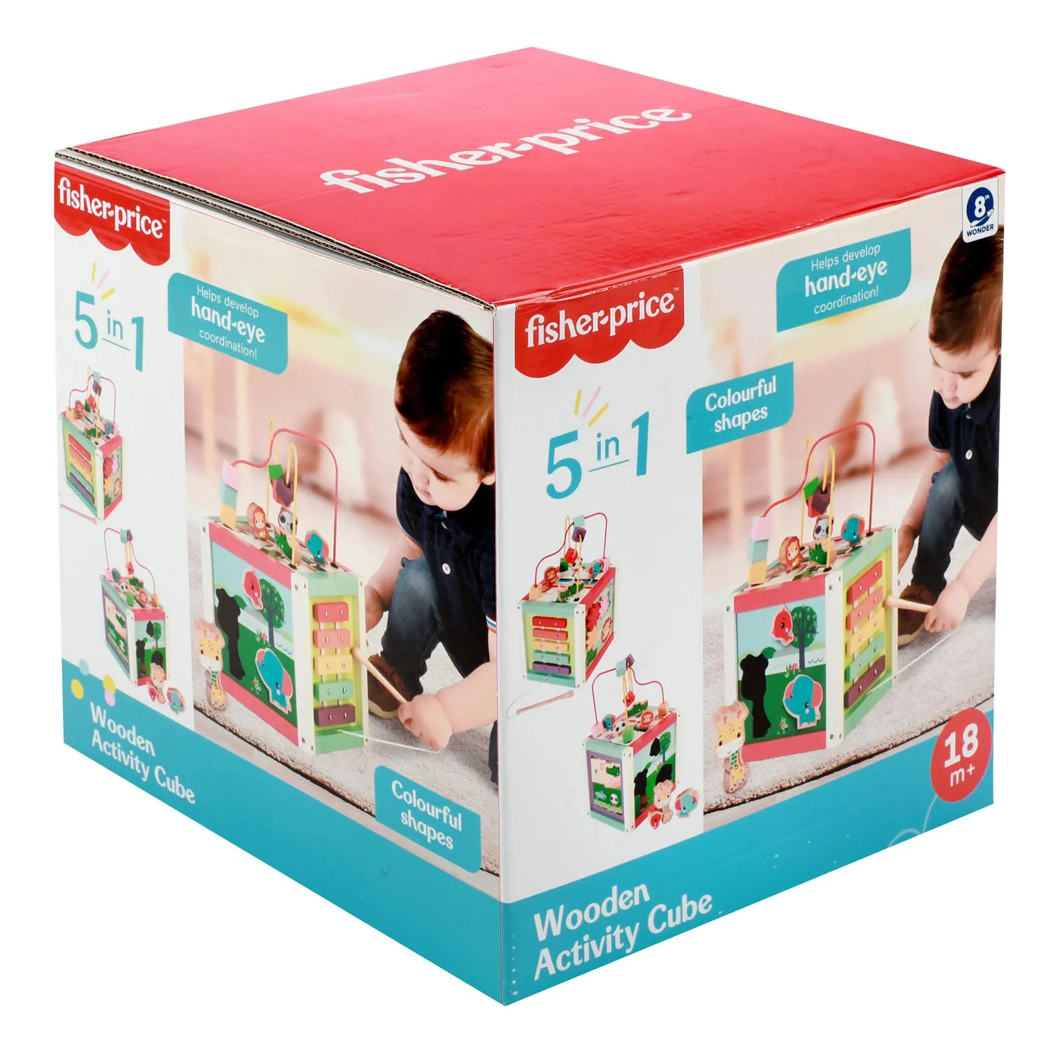 Fisher-Price - Holz-Aktivitätswürfel 5in1