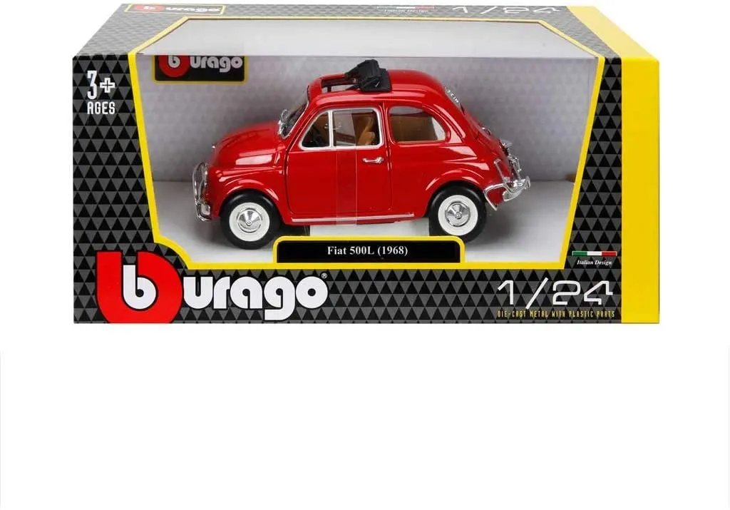 Bburago 18-22099 - Modellauto - Fiat 500L 1968 (rot, Maßstab 1:24)