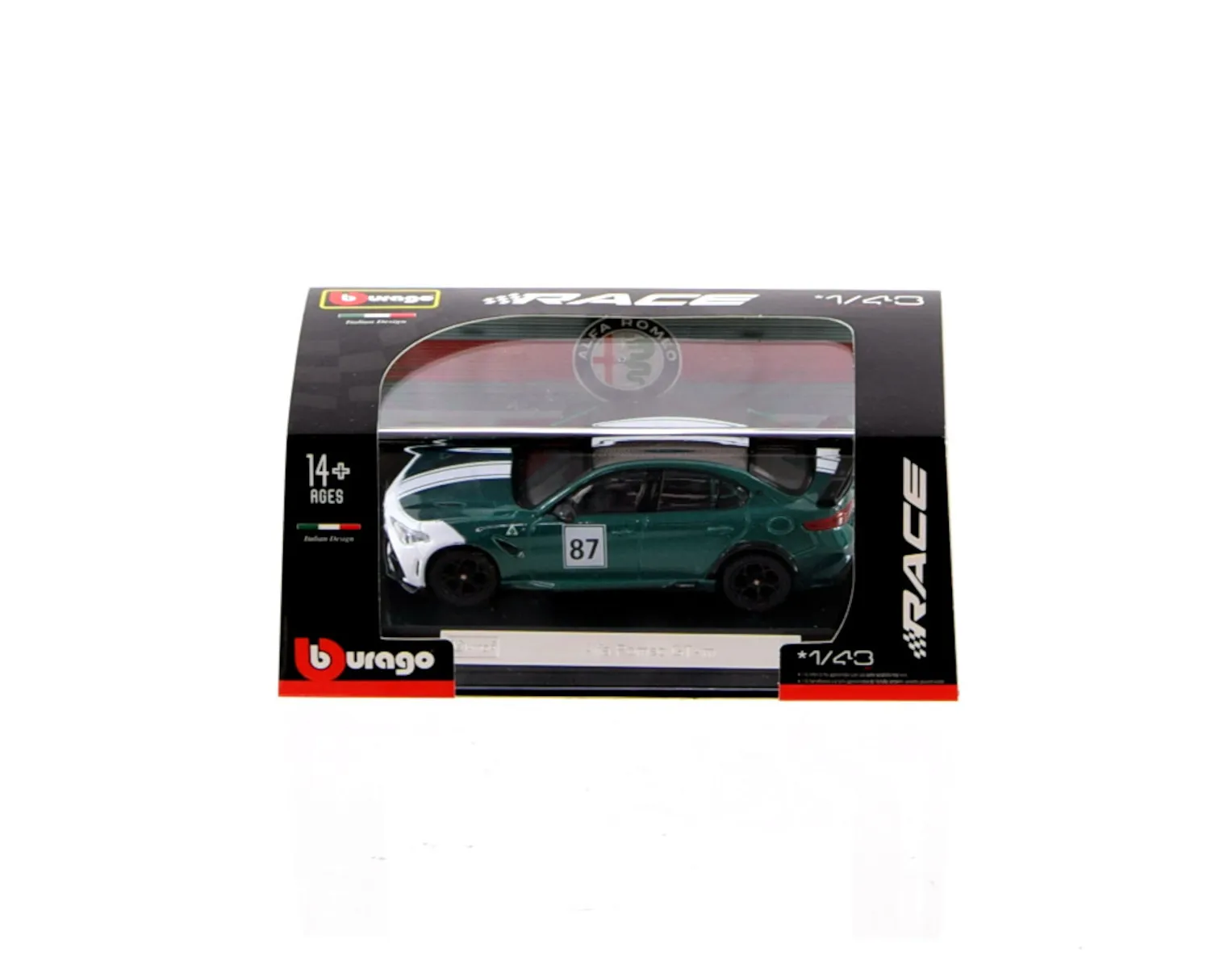 Bburago 18-38307 - Modellauto - Alfa Romeo GTAm (grün, Maßstab 1:43)