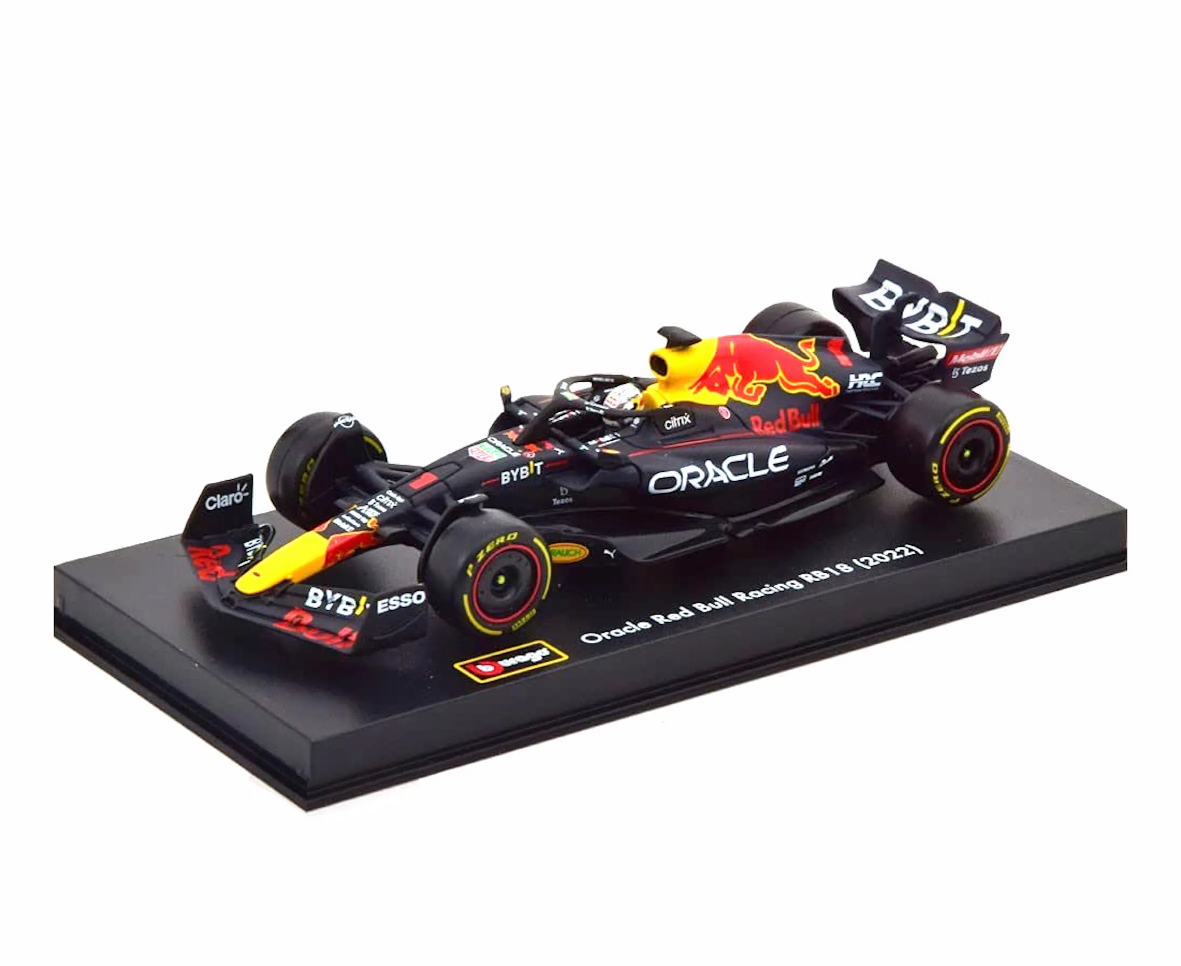 Bburago 18-38062 - Modellauto - Red Bull Racing F1 RB18 Verstappen #1 (mit Helm, Maßstab 1:43)