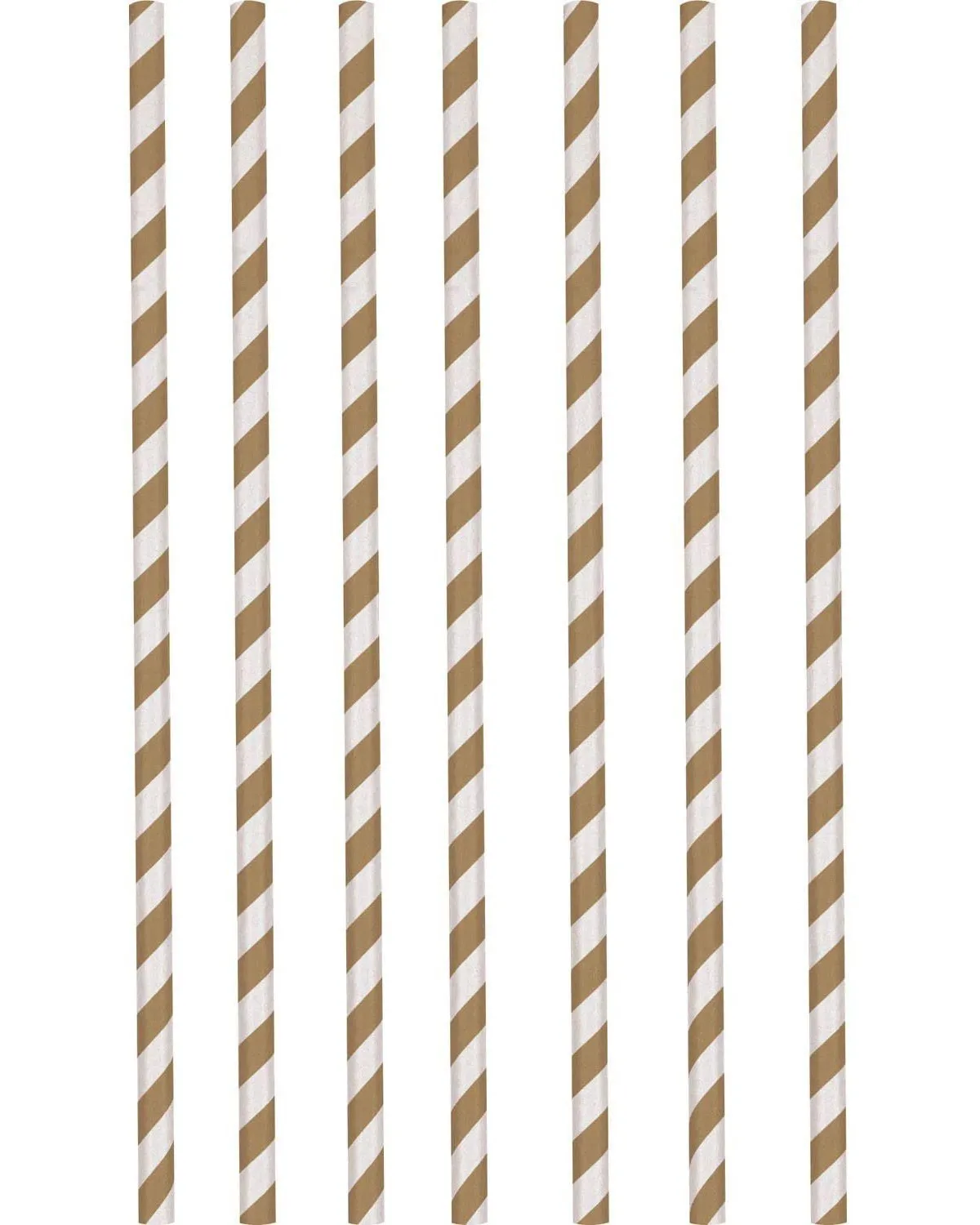 Amscan 9903060 - Papier-Trinkhalme (braun-weiß, 12 Stück)