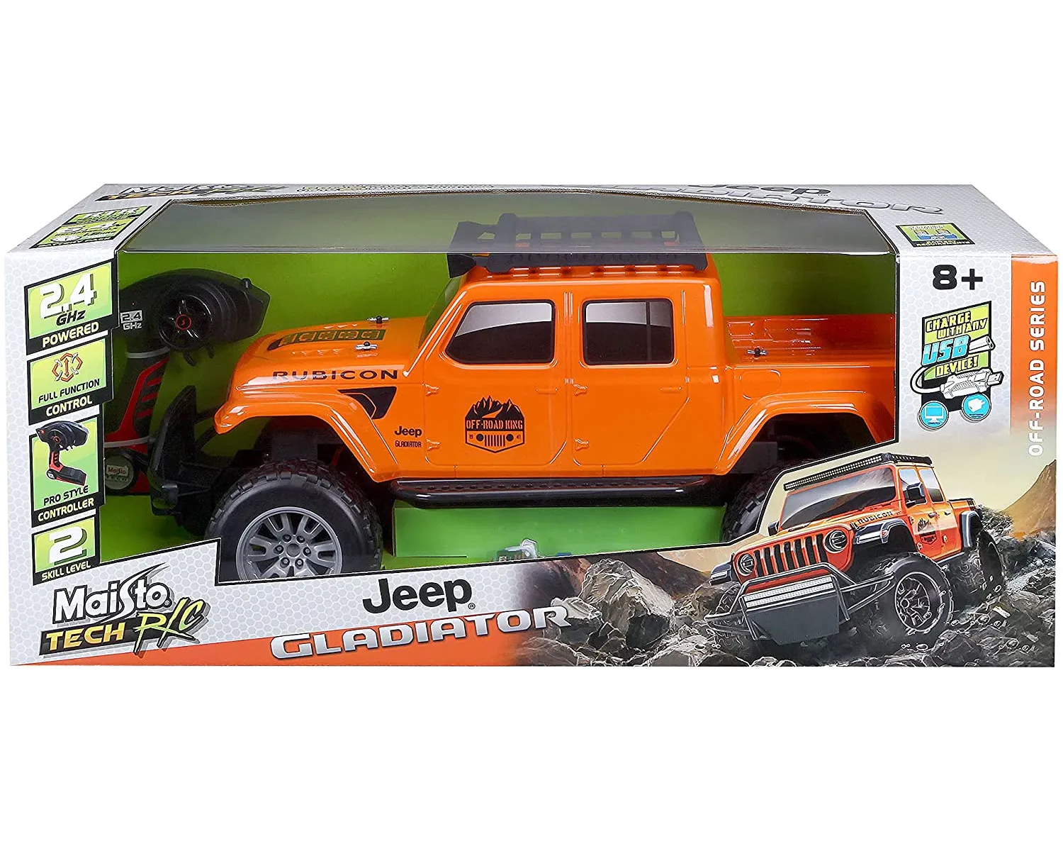 Maisto Tech 81603 - Ferngesteuertes Auto - Jeep Gladiator (orange, 71cm)