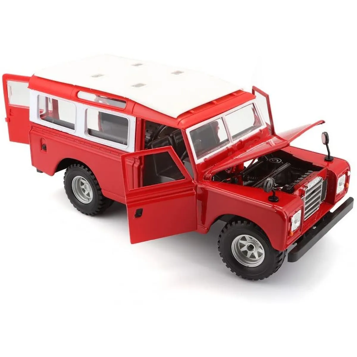 Bburago 18-22063 - Modellauto -  Land Rover Serie II (rot, Maßstab 1:24)