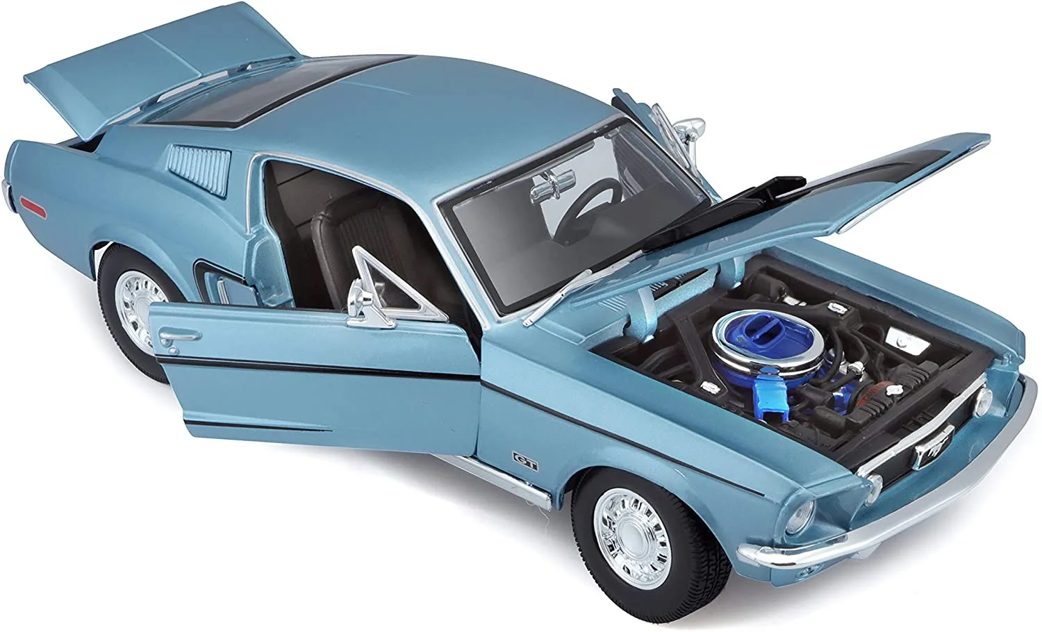 Maisto 31167 - Modellauto - Ford Mustang GT Cobra Jet '68 (hellblau, Maßstab 1:18)
