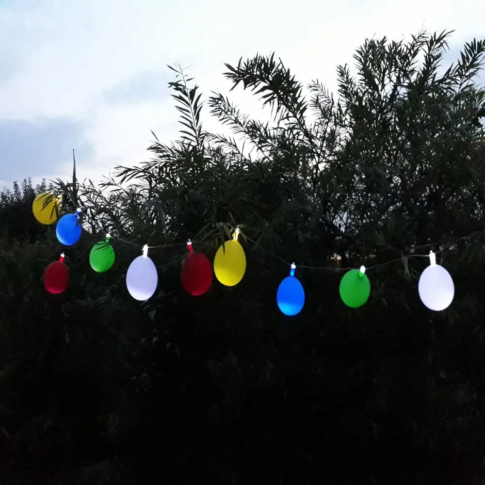 LED-Girlande 20 Ballons (blinkende LED, rot, grün, blau)