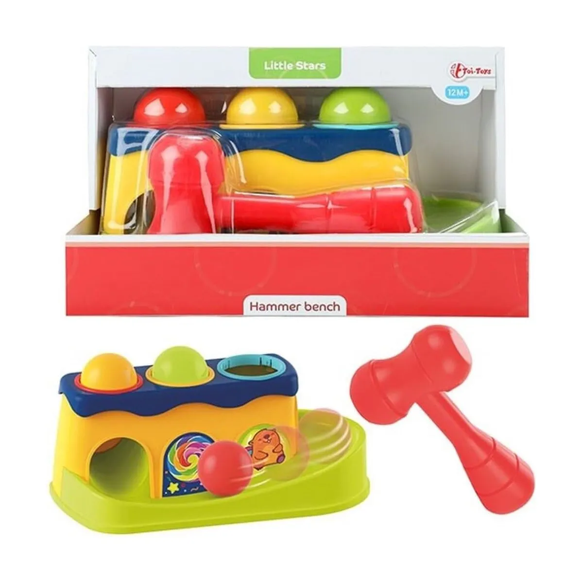 Toi-Toys - LITTLE STARS Hammerbank mit 3 Rasselkugeln